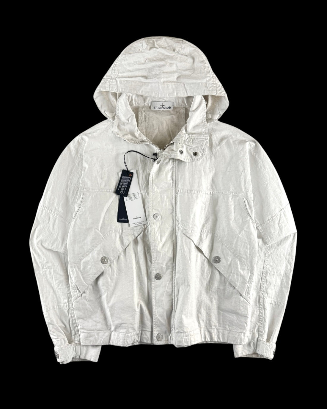 Stone Island SS 2024 Raw Plated Linen S.I. Marina Jacket [L]