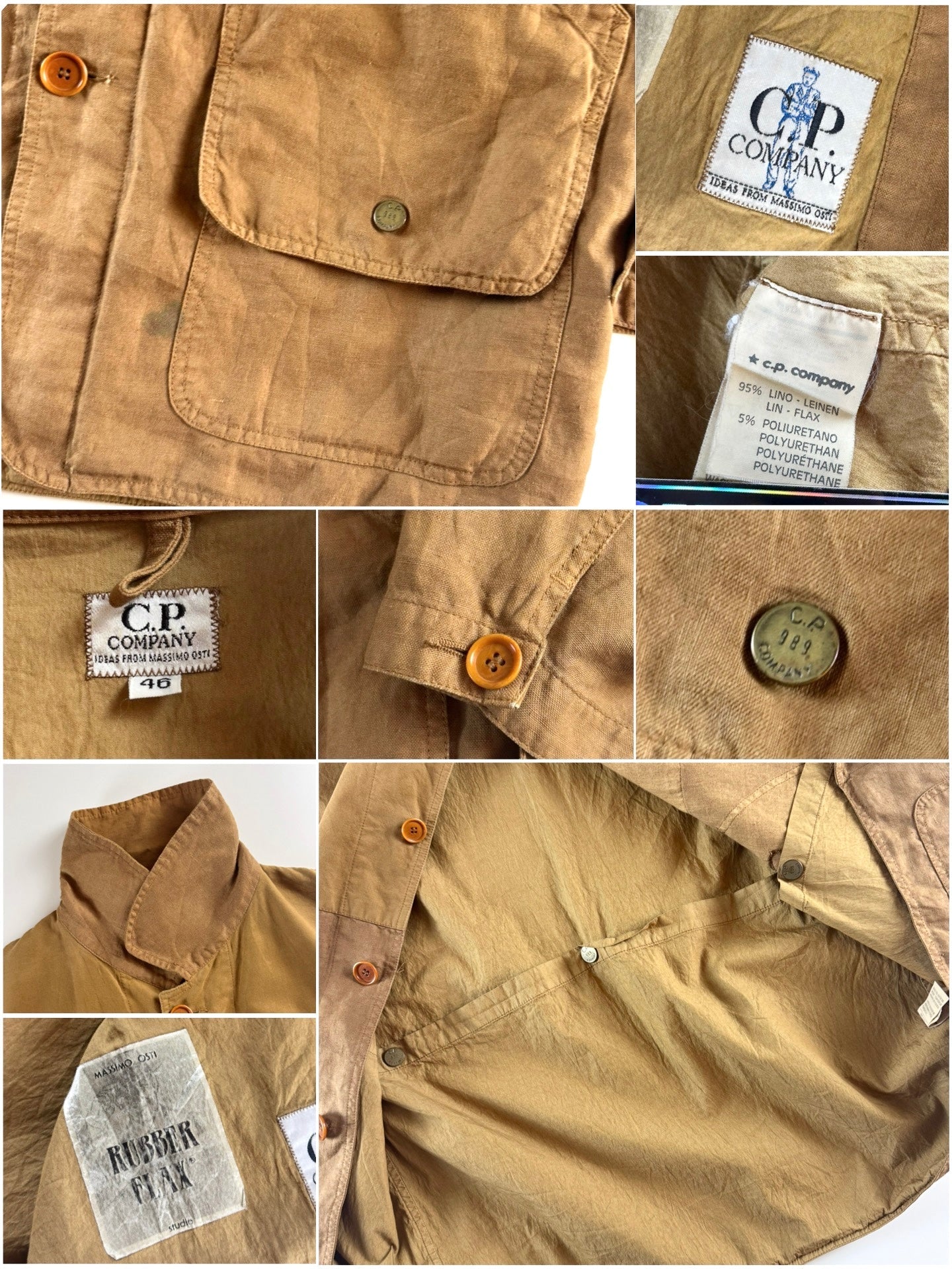 C.P. Company SS 1989 Rubber Flax Hunting Jacket [L]