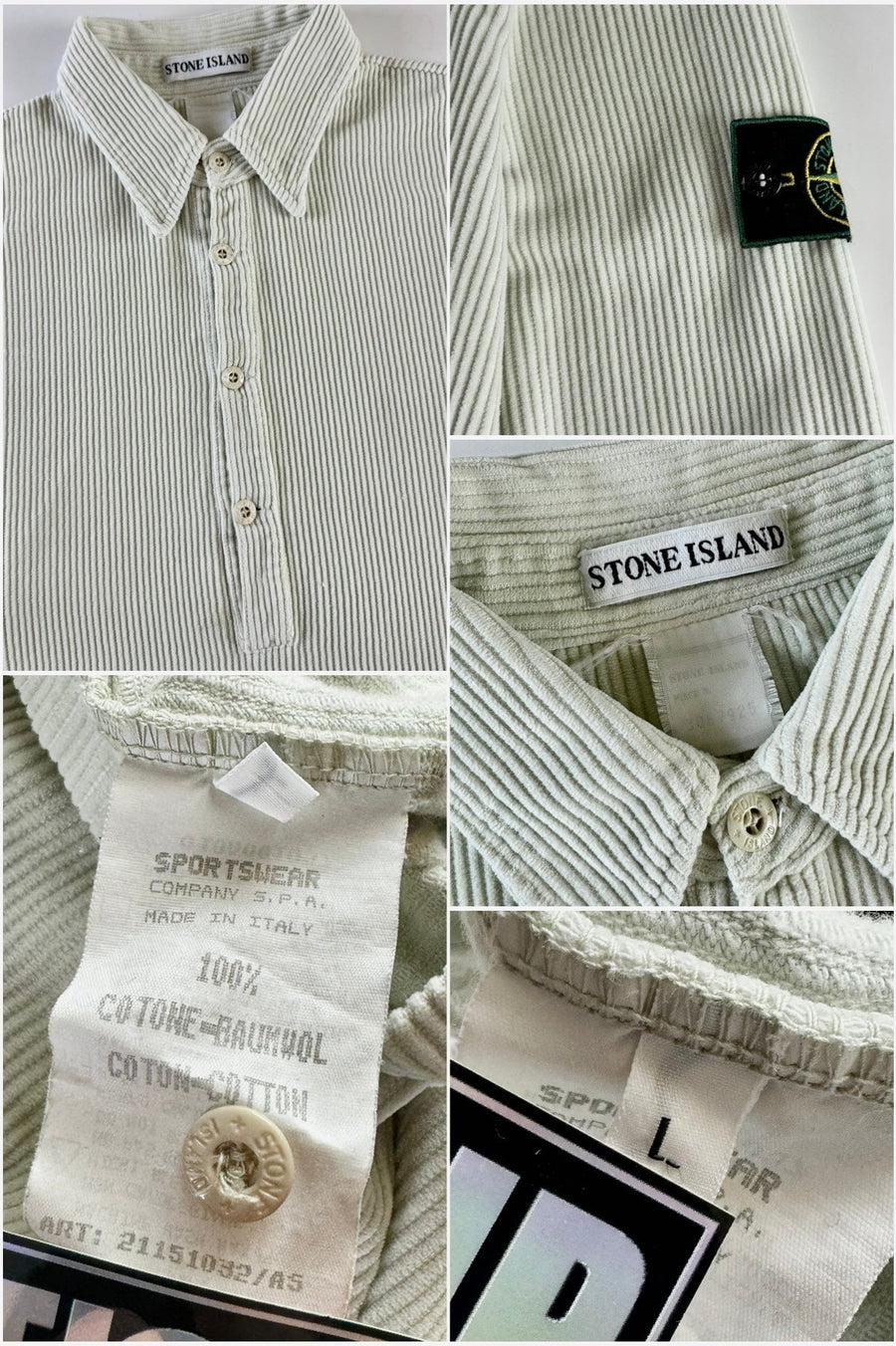 Stone Island 1994 Jumbo Corduroy Pullover Shirt [L]