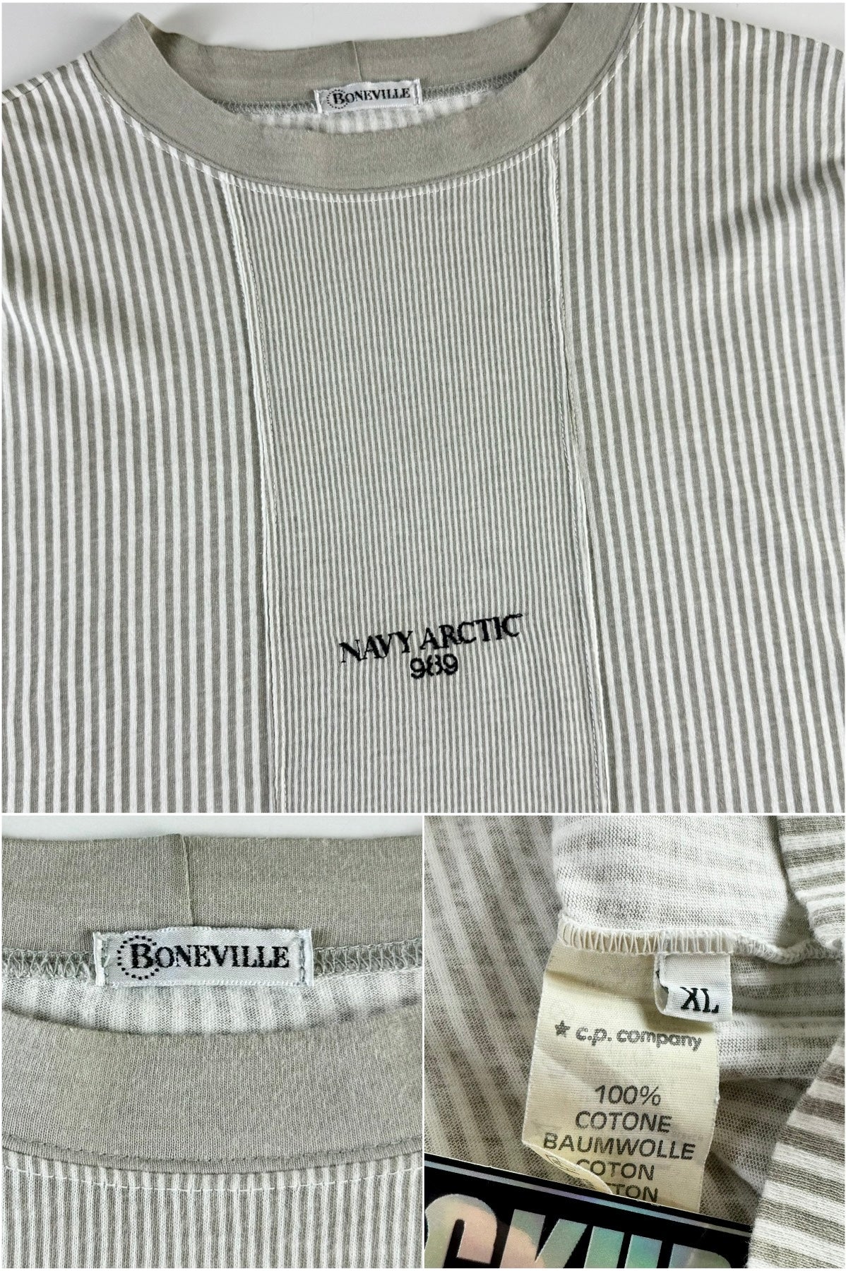 Boneville Navy Arctic 1989 Striped T-Shirt [XL]