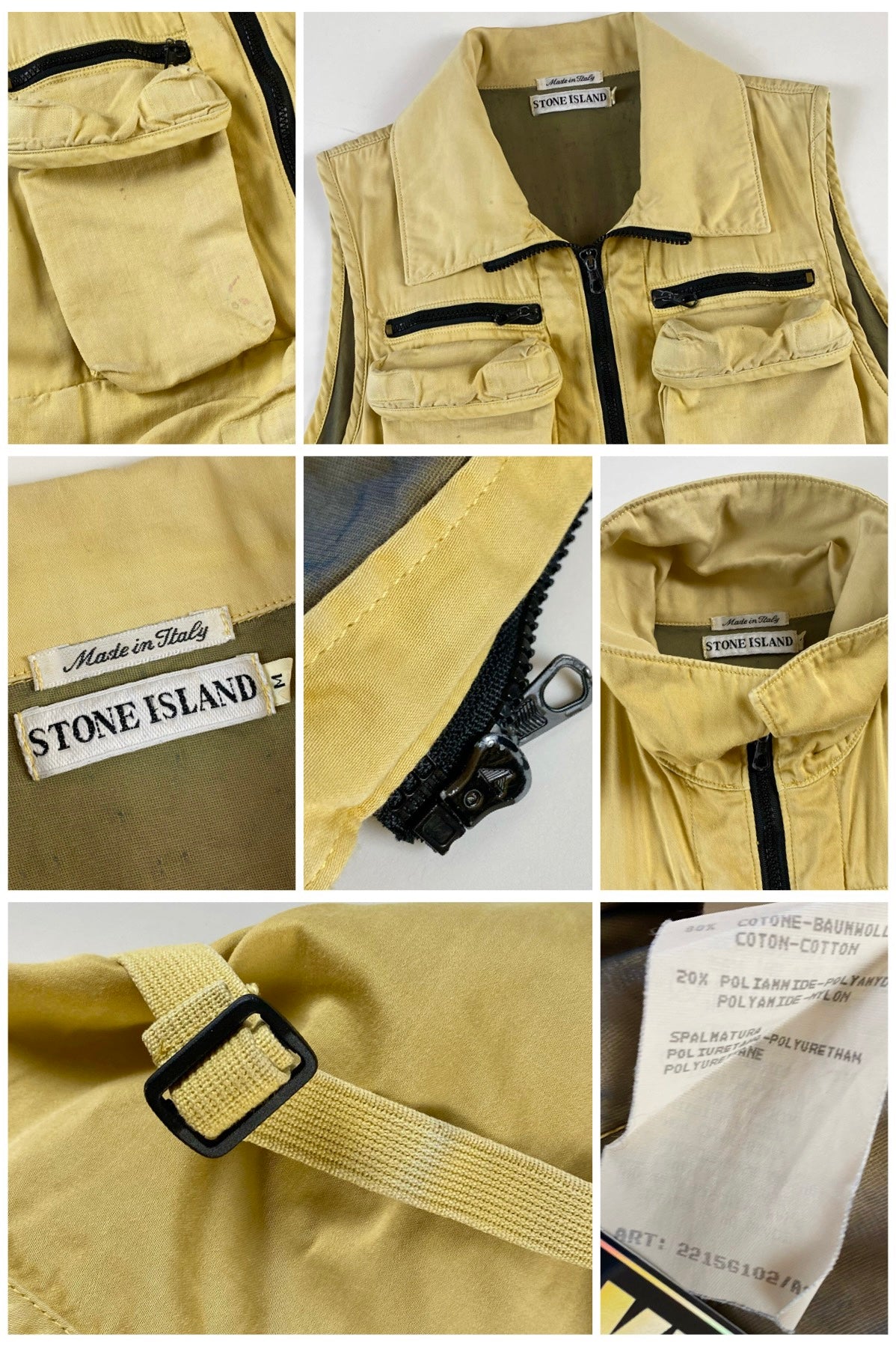 Stone Island 1995 Spalmatura Multipocket Parachute Gilet [M]