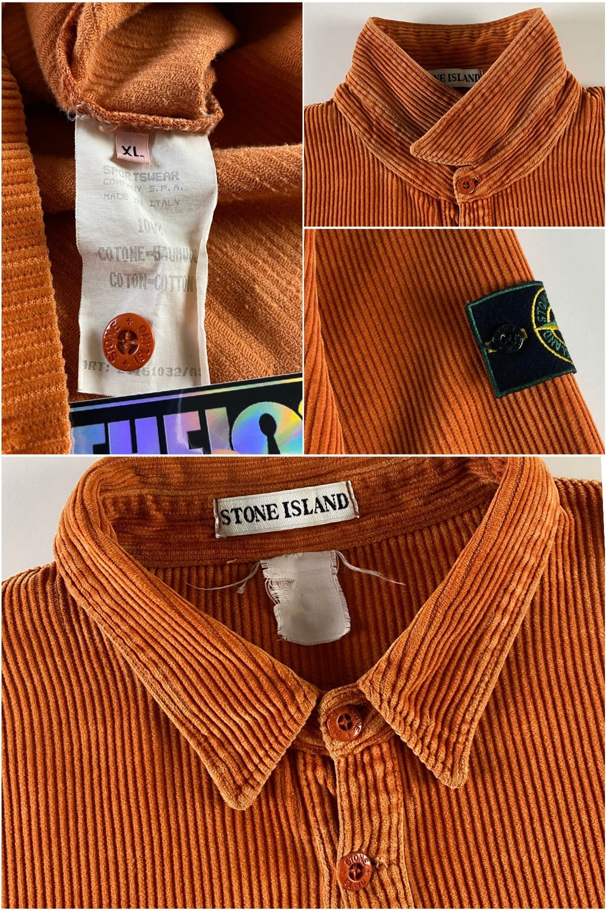 Stone Island 1995 Jumbo Corduroy Button Up Pullover Shirt [XL]