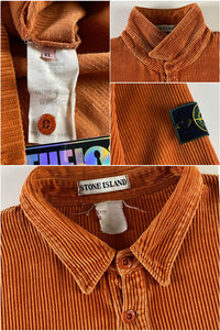 Stone Island 1995 Jumbo Corduroy Button Up Pullover Shirt [XL]