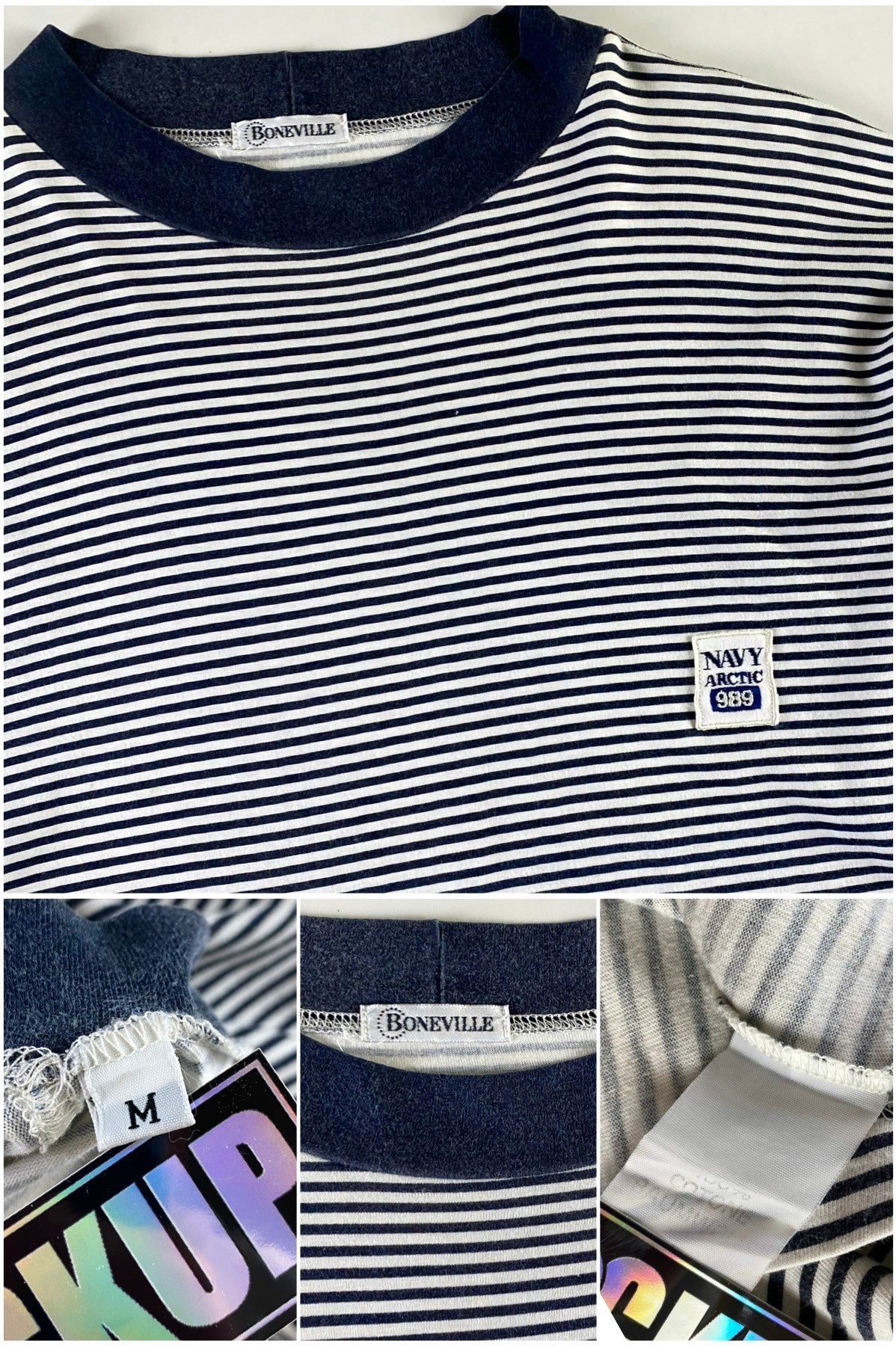 Boneville 1989 Navy Arctic Striped T-Shirt [M]