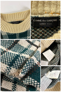 Comme Des Garçons 2002 Plaid Knitted Sweater [L]
