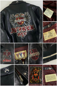 Avirex 1990's Vanguard Limited Edition Leather Varsity Jacket [4XL]