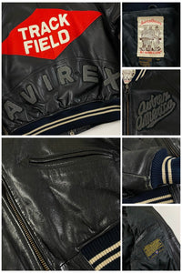 Avirex 1990's Track & Field Leather Varsity Jacket [M]
