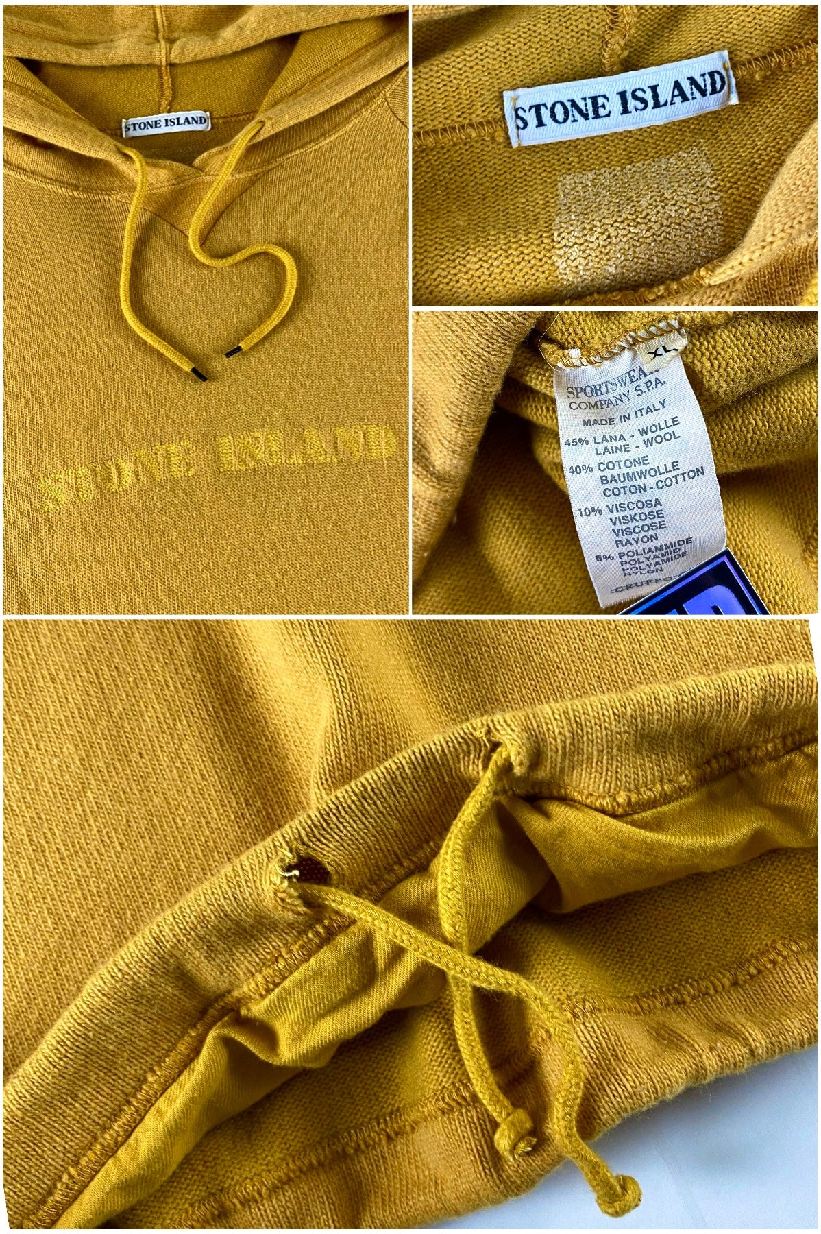 Stone Island 1990's Stencil Logo Pullover Hoodie [XL]