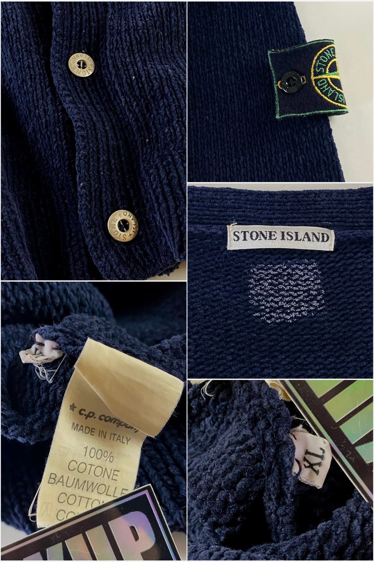 Stone Island 1980's Knitted Cardigan Sweater [XL]
