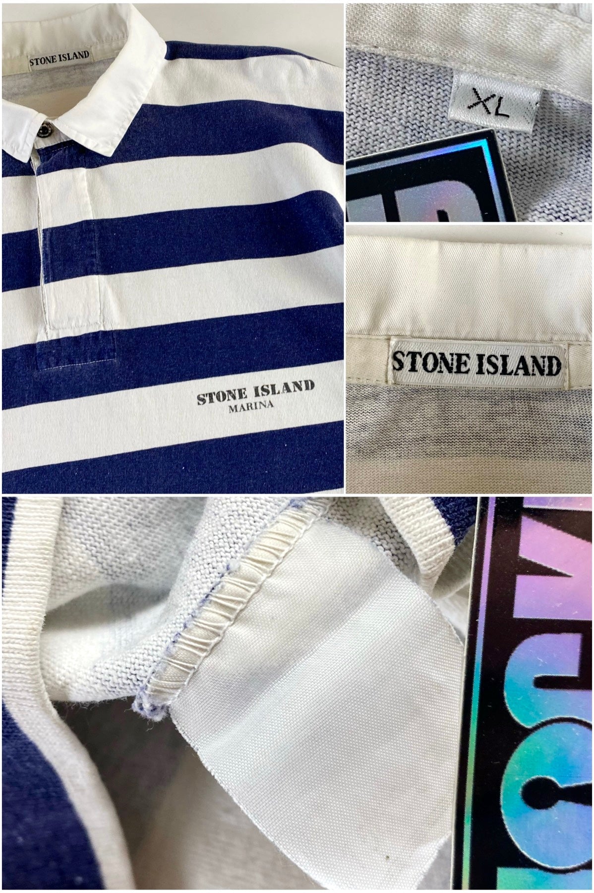Stone Island 1980's Marina Striped Polo Shirt [XL]