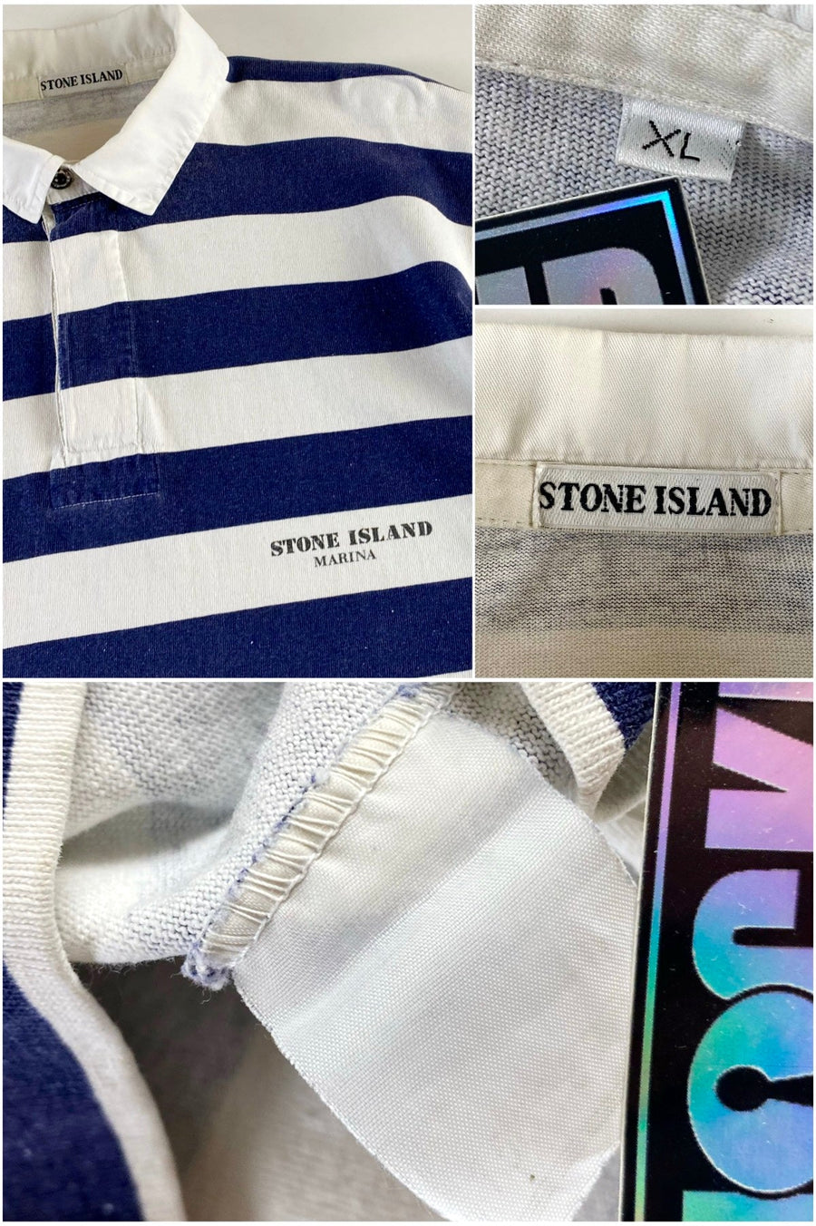 Stone Island 1980's Marina Striped Polo Shirt [XL]
