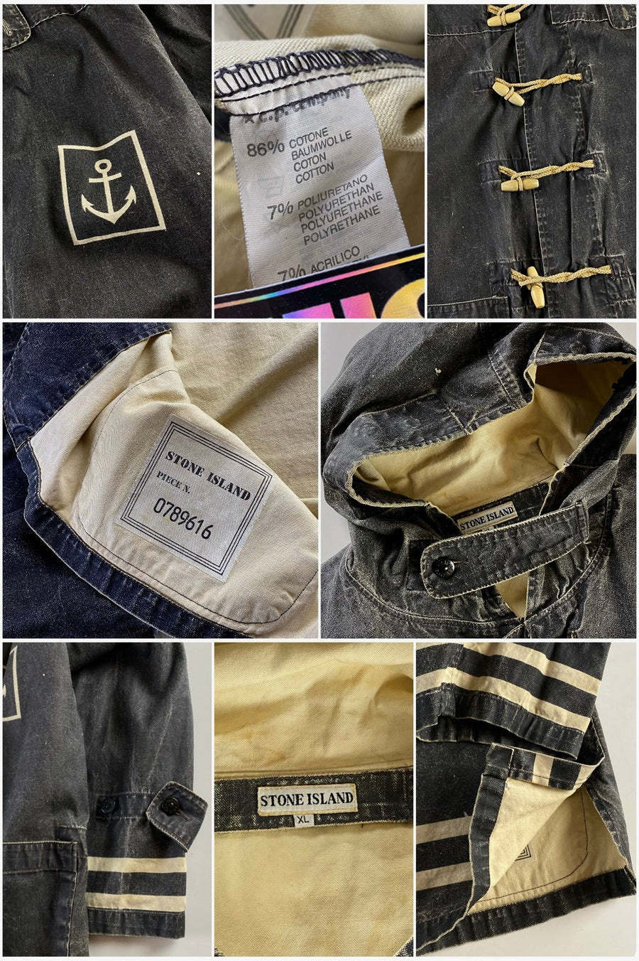 Stone Island 1986 Anchor Sail Cloth Montgomery Jacket [XL]