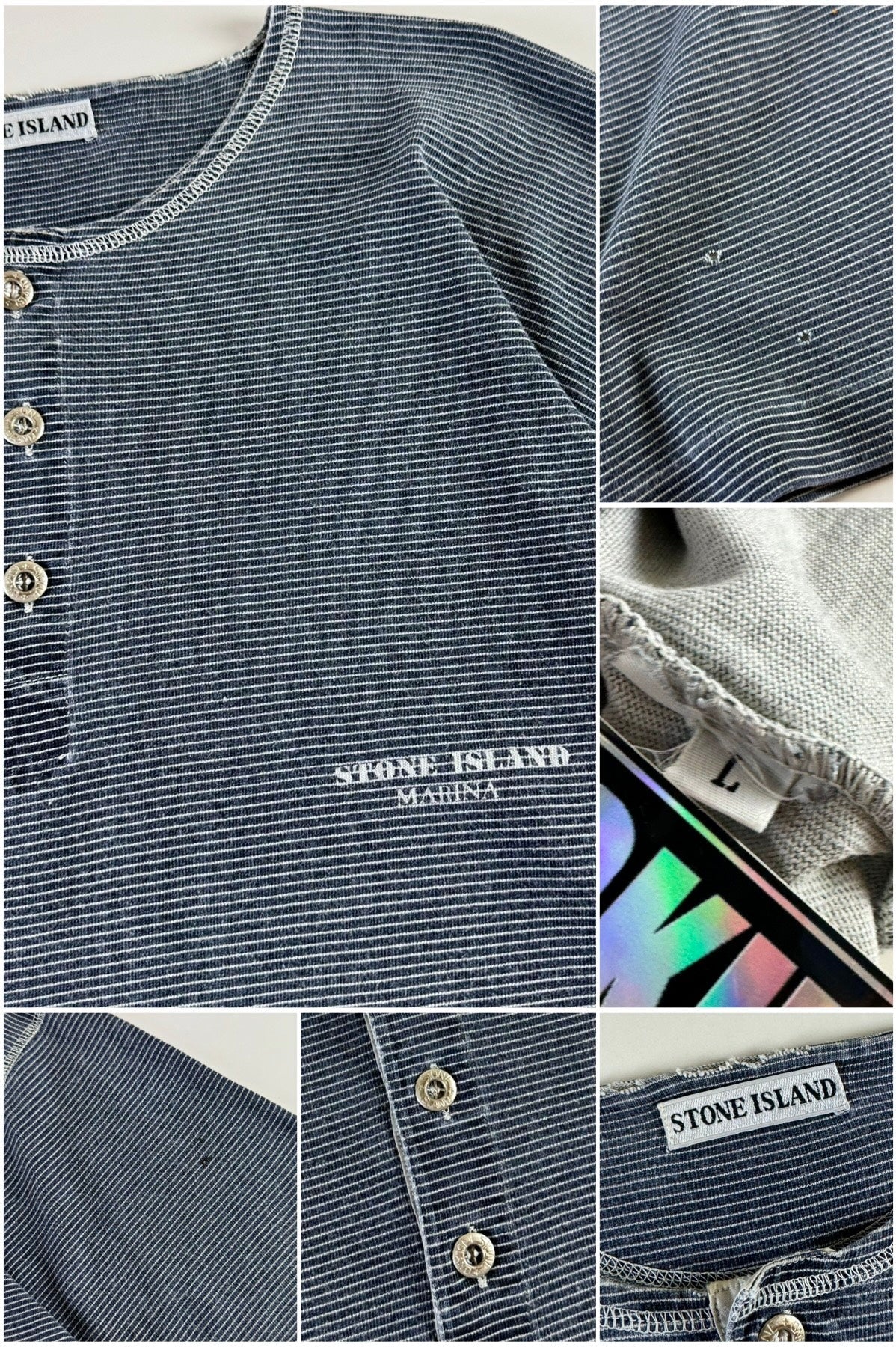 Stone Island 1980's Marina Striped T-Shirt [L]