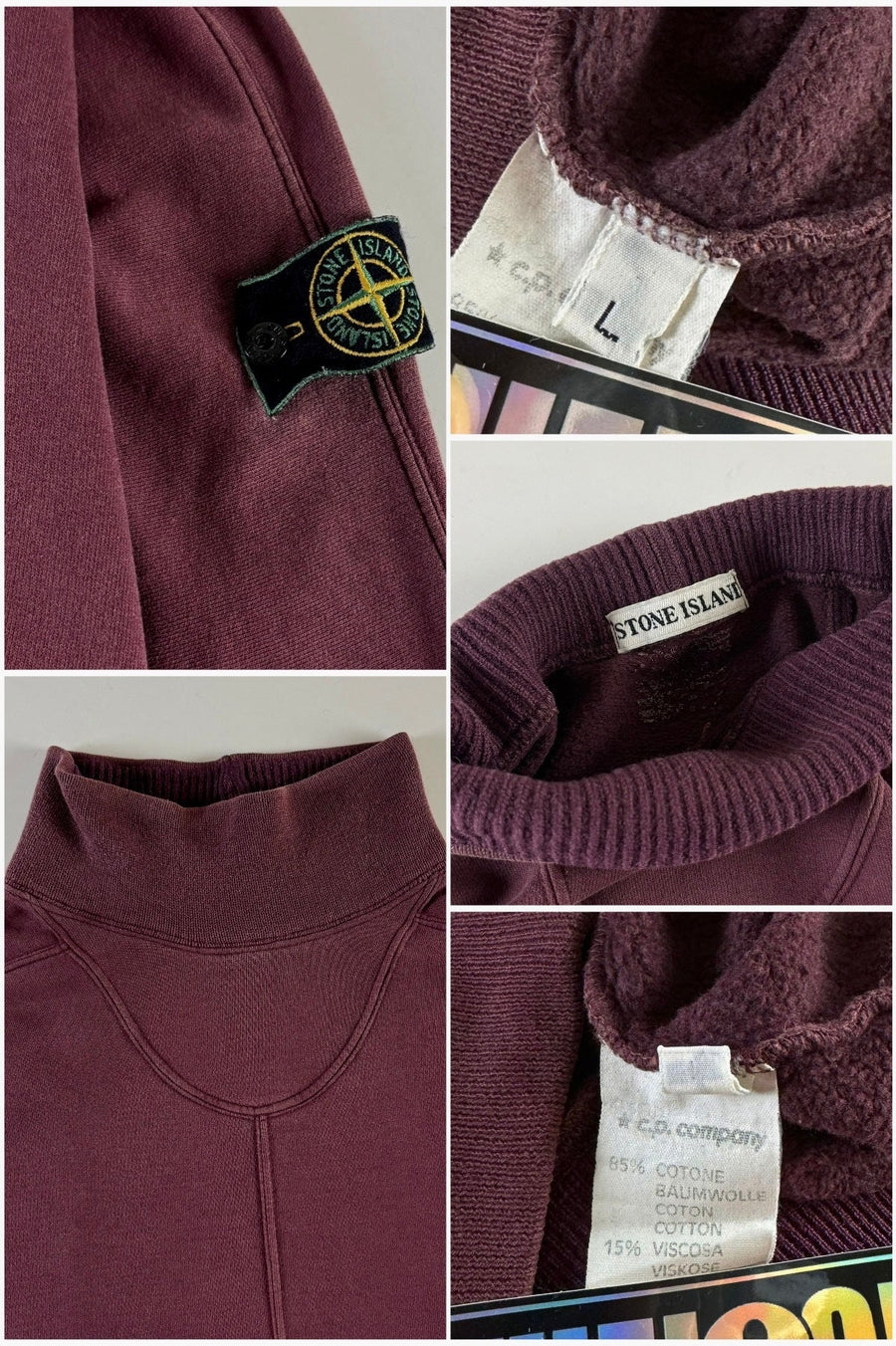 Stone Island 1980's Mock Neck Pullover Sweatshirt [L]