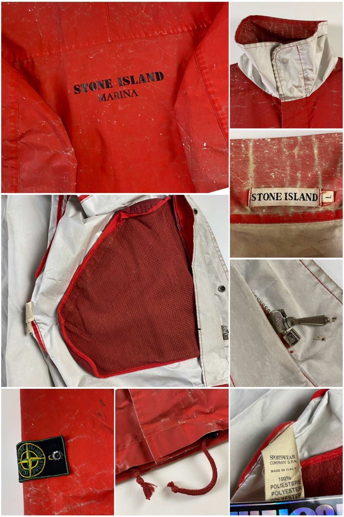 Stone Island 1990's Reflective Marina Spellout Jacket [L]