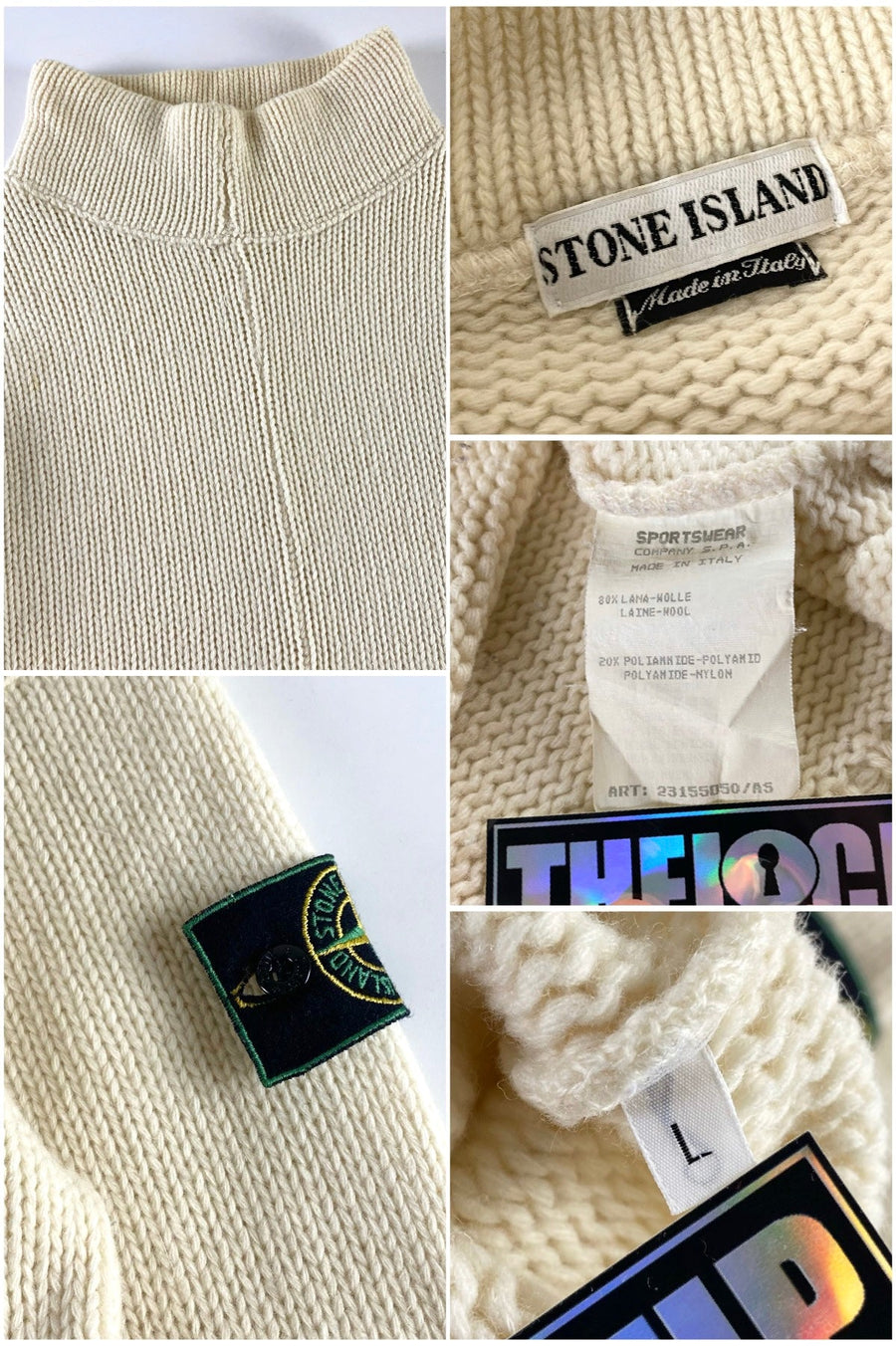 Stone Island 1995 Mock Neck Knitted Sweater [L]