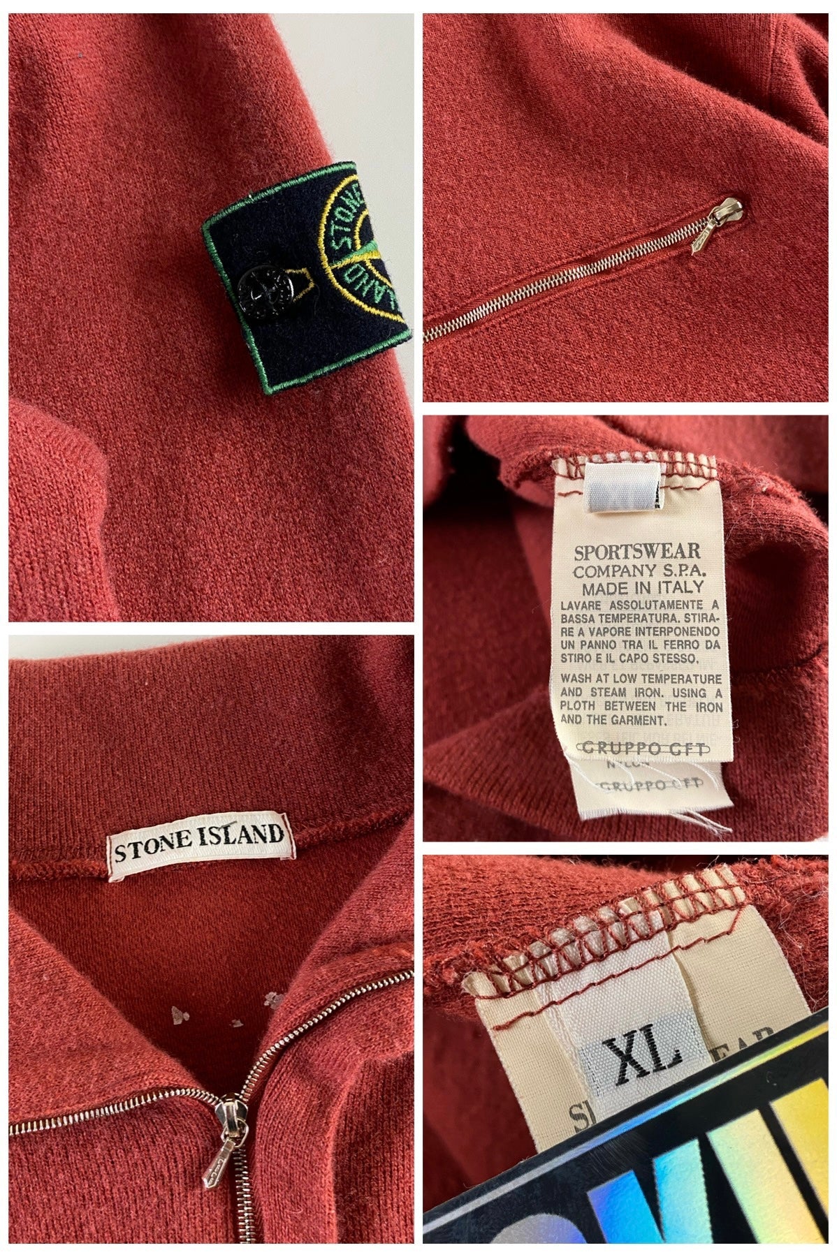 Stone Island 1990's 1/4 Zip Knitted Sweater [XL]