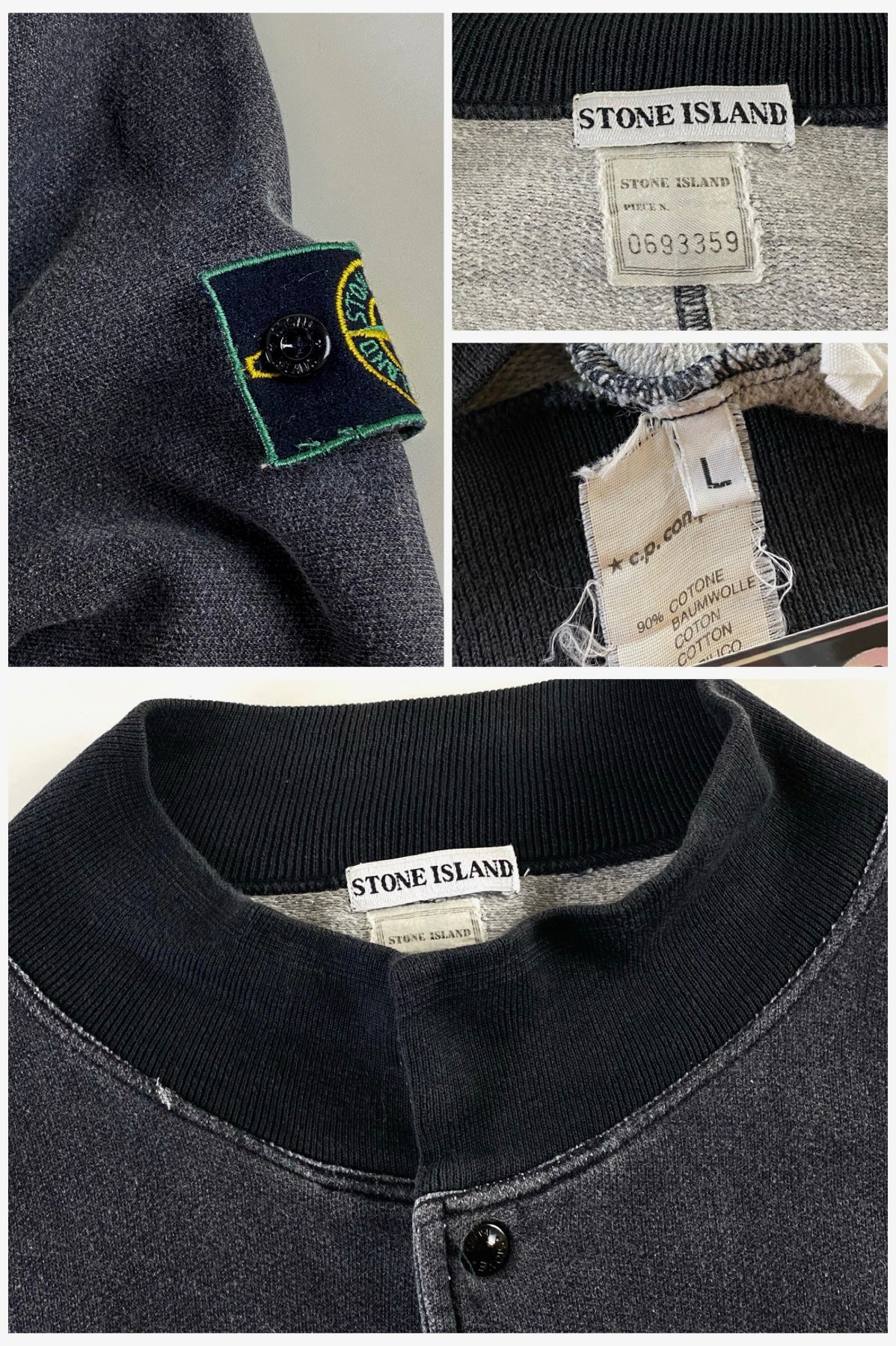 Stone Island 1980's Bomber Style Sweatshirt [XL]