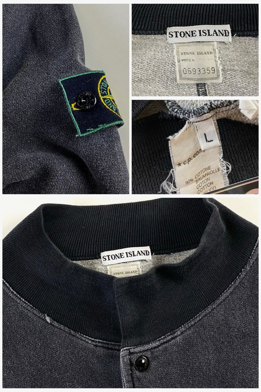Stone Island 1980's Bomber Style Sweatshirt [XL]