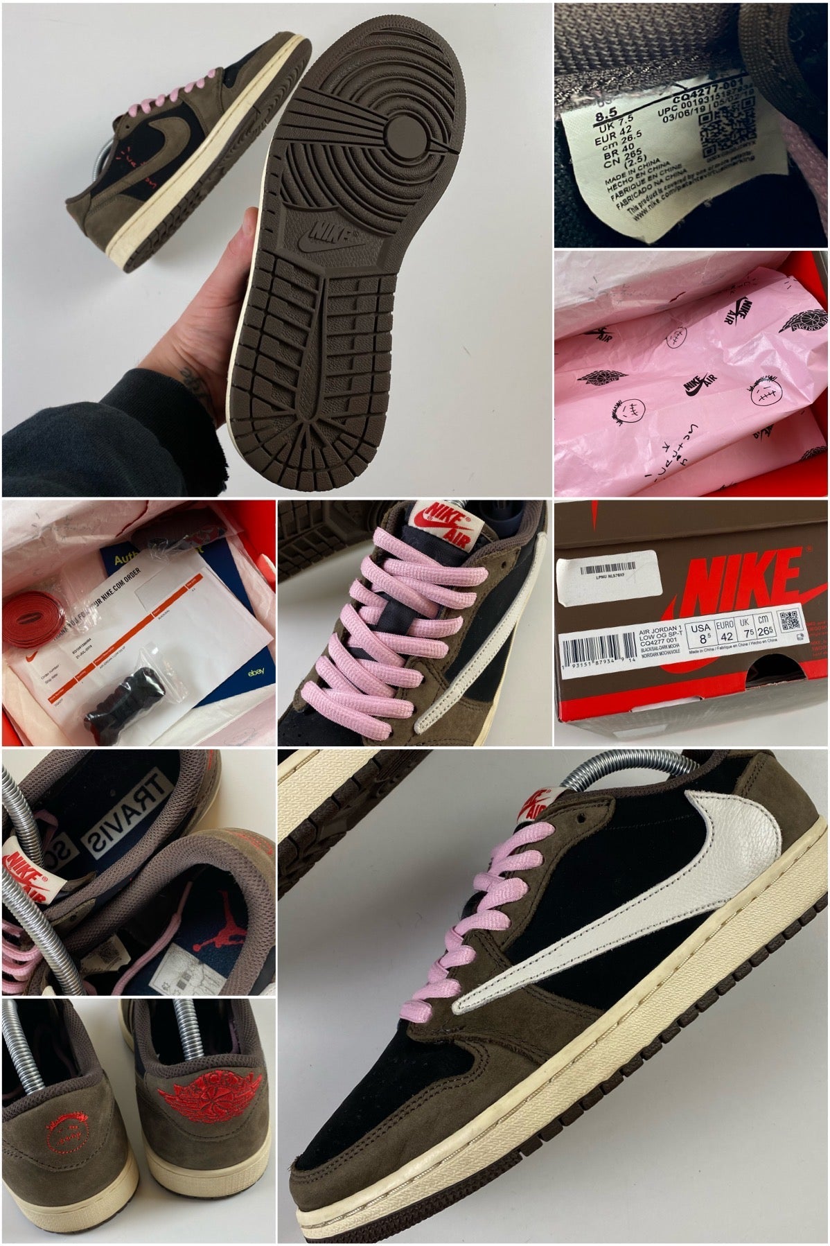 Nike x Travis Scott "Mocha" Jordan 1 Retro Low OG SP [UK7.5]