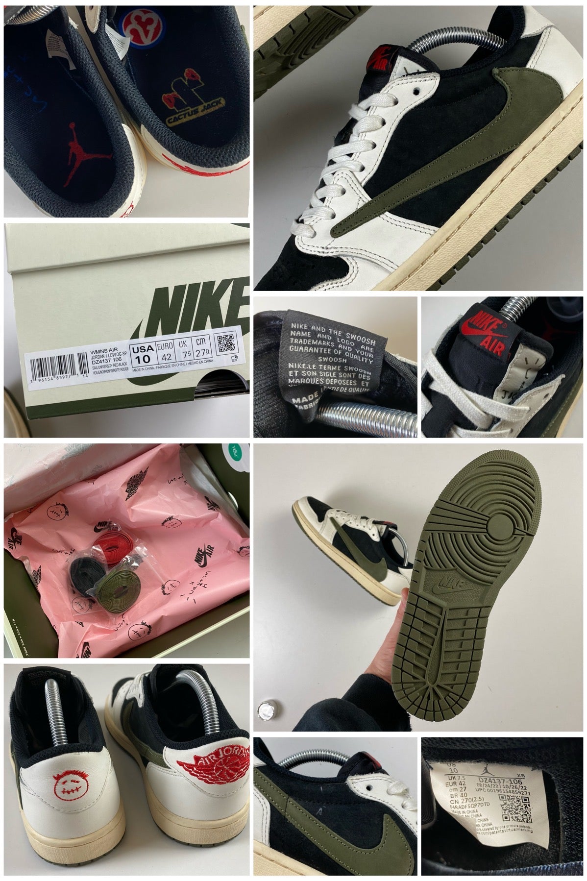 Nike x Travis Scott "Olive" Jordan 1 Retro Low OG SP [UK7.5]