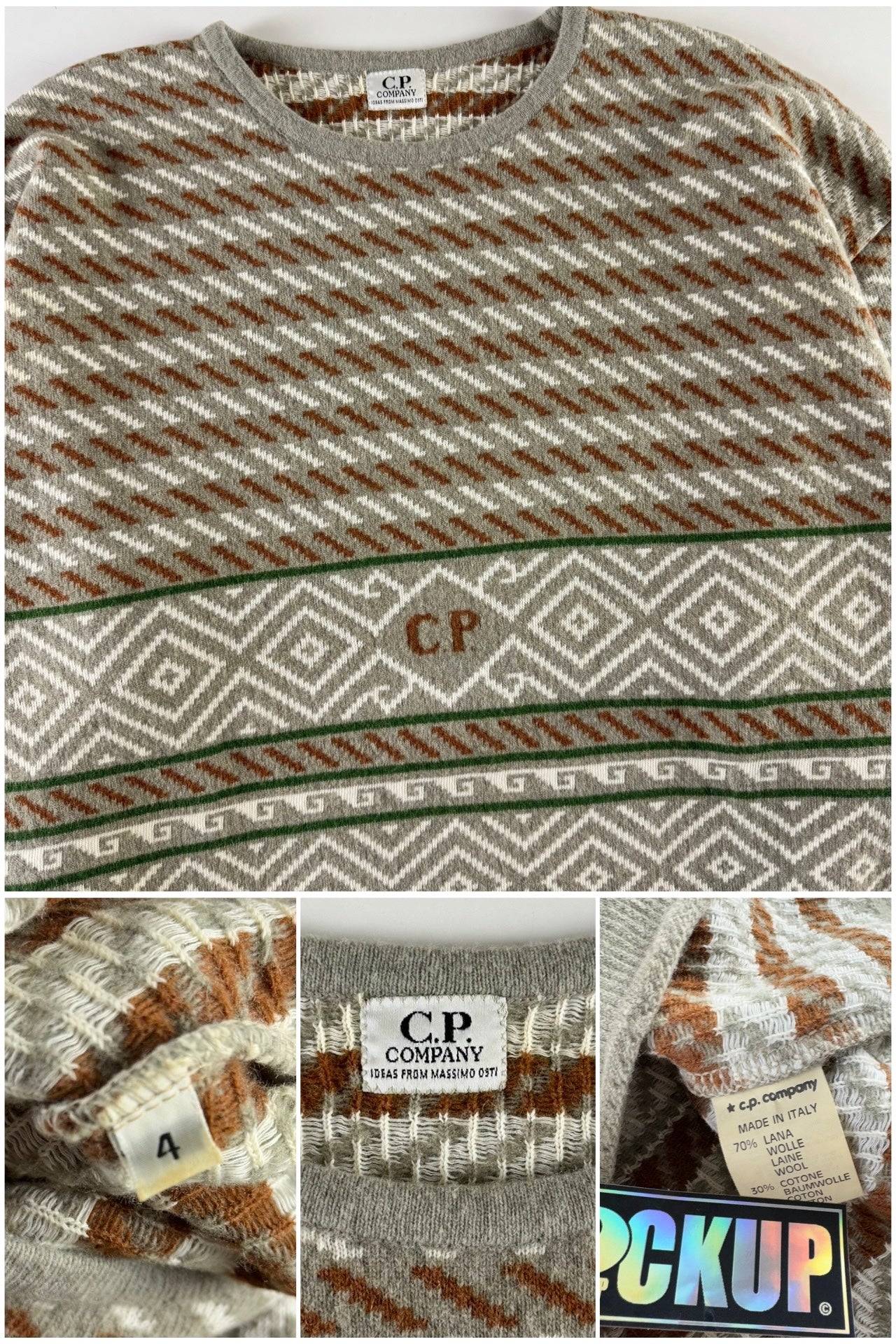 C.P. Company 1980's Patterned Sweater [L]