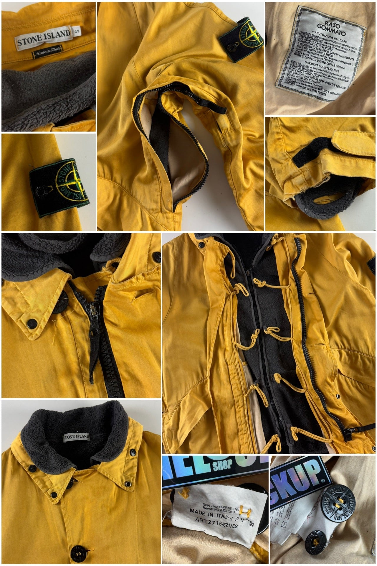 Stone Island AW 1997 Raso Gommato Fleece Lined Jacket [M]