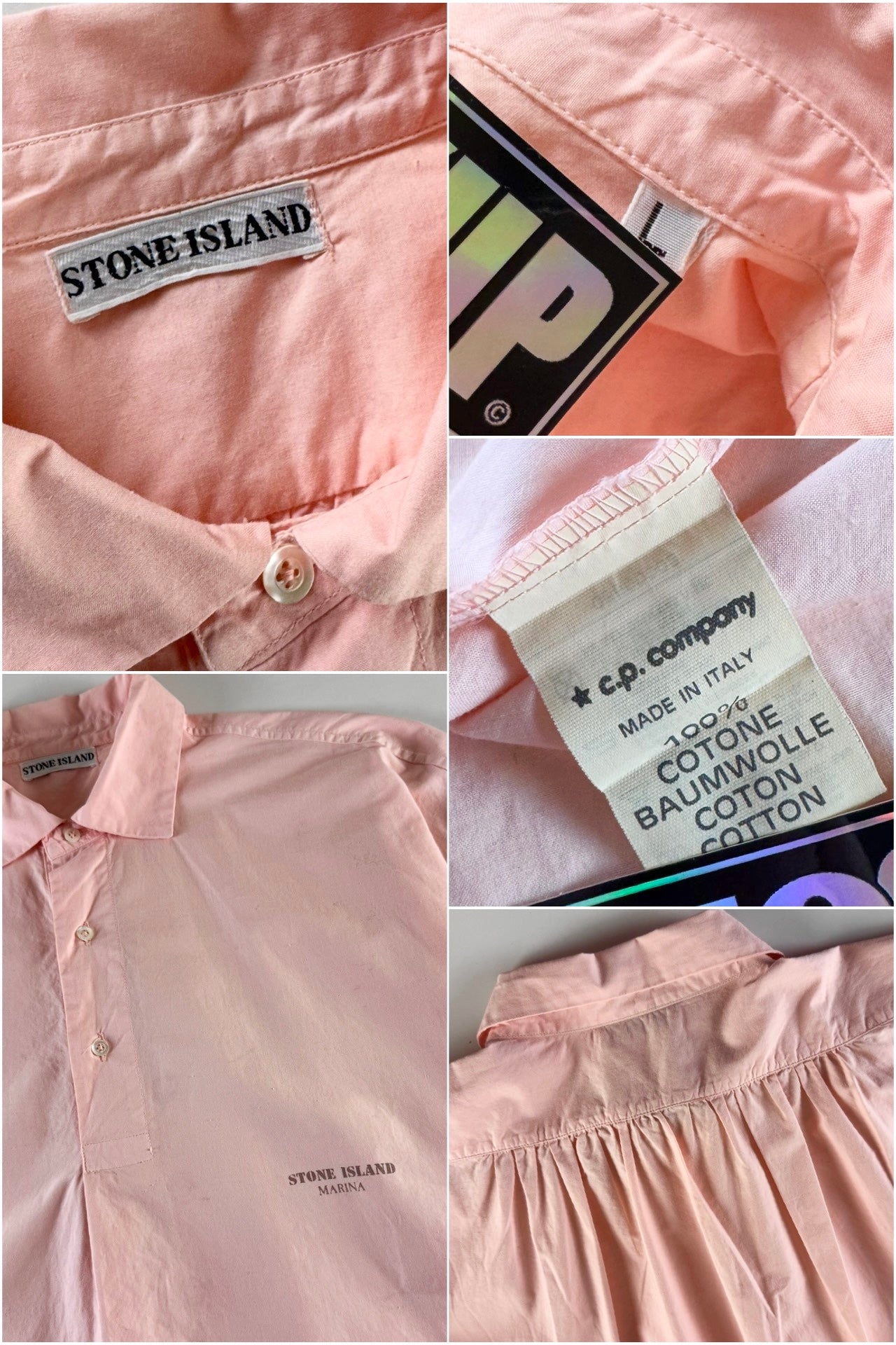 Stone Island 1980's Marina Short Sleeve Pullover Shirt [L]