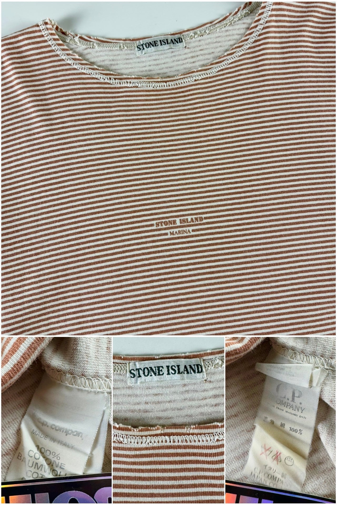 Stone Island 1980's Marina Striped T-Shirt [L]