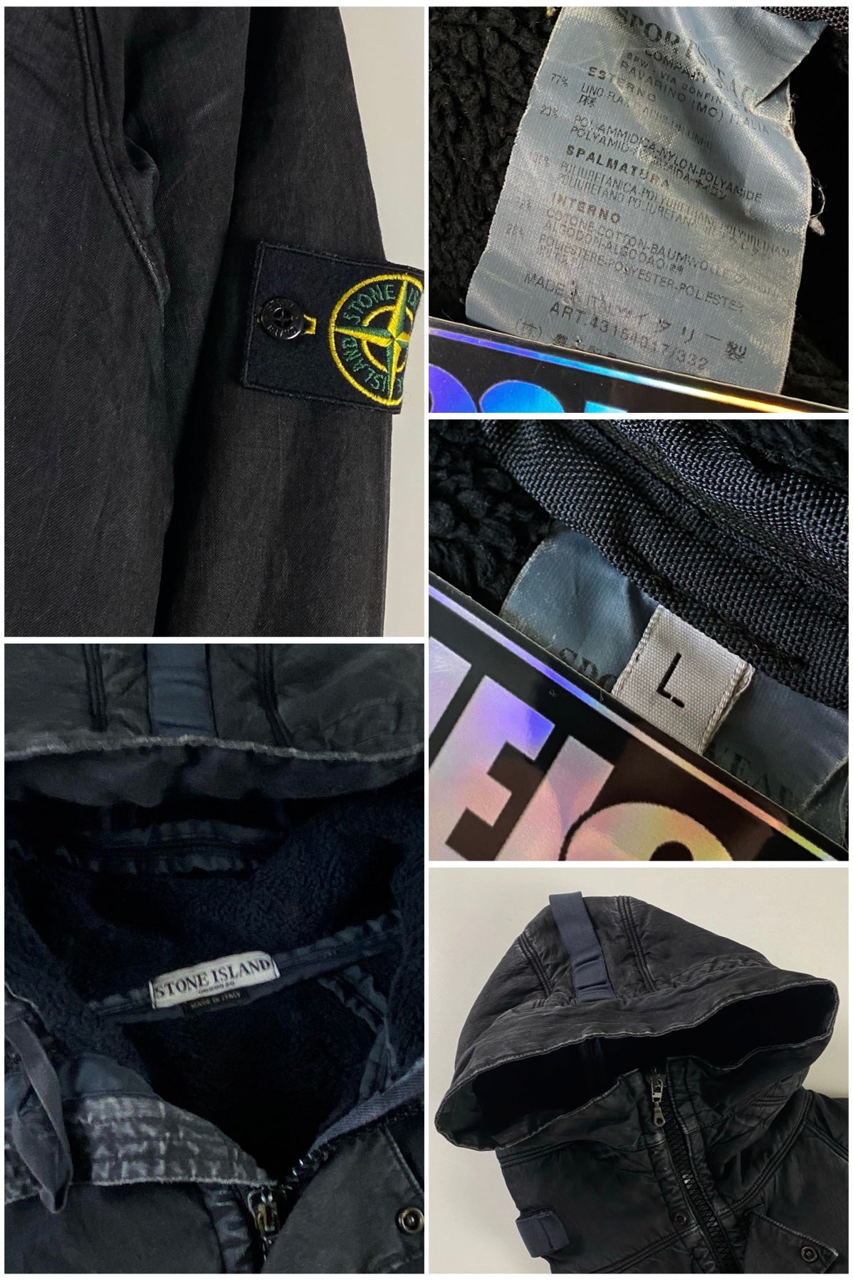 Stone Island 2005 Fleece Lined Hooded Parka Jacket [L]