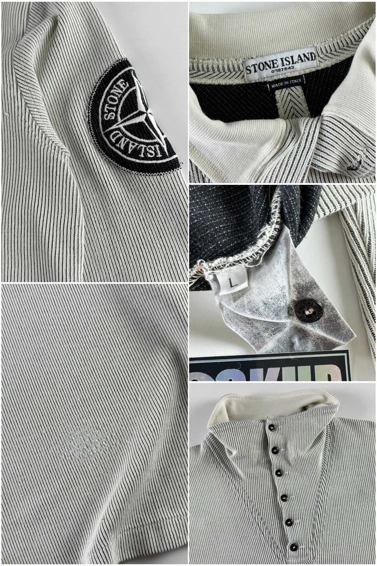 Stone Island 2000s Ribbed Pullover Compass Sweater [L]