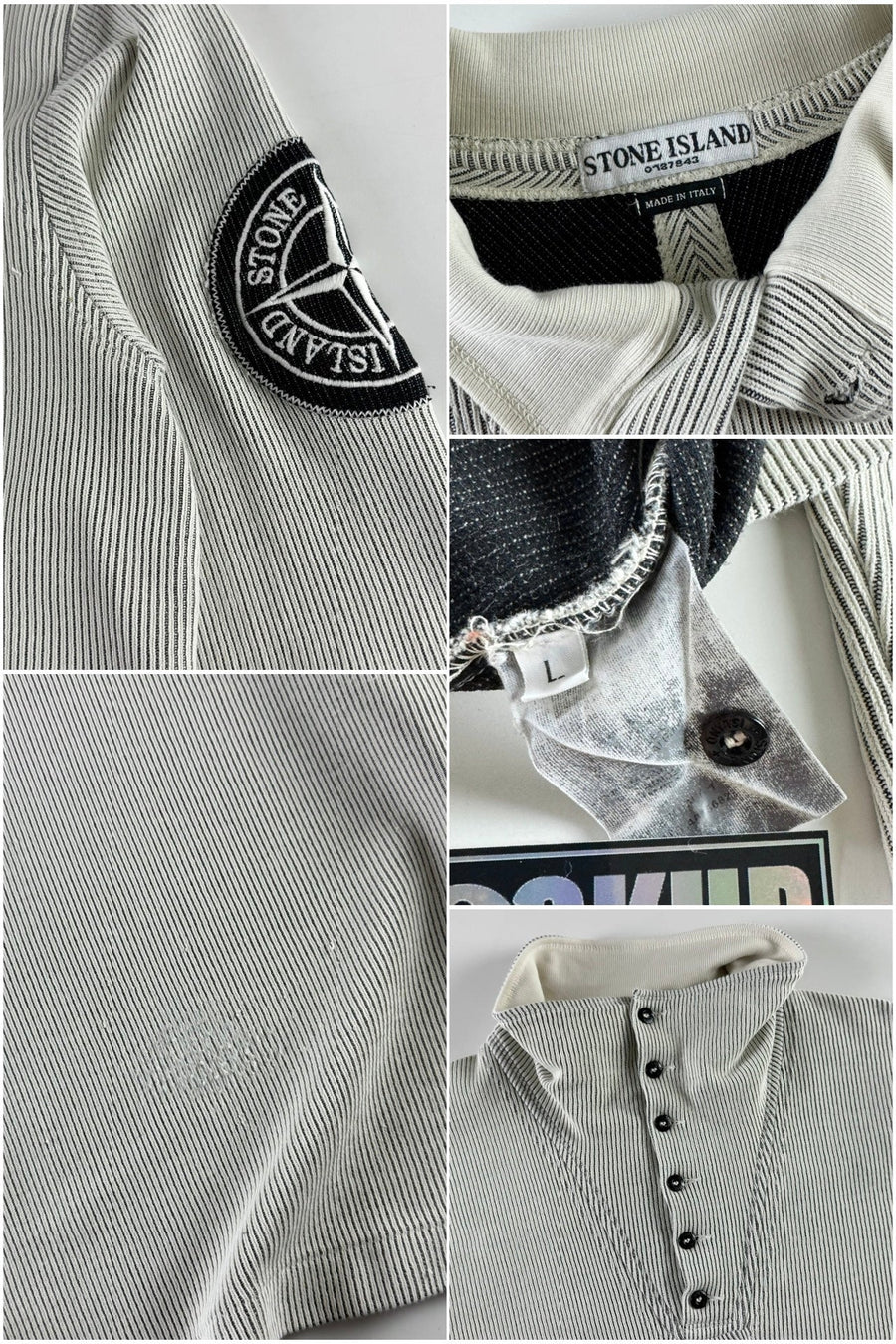 Stone Island 2000s Ribbed Pullover Compass Sweater [L]