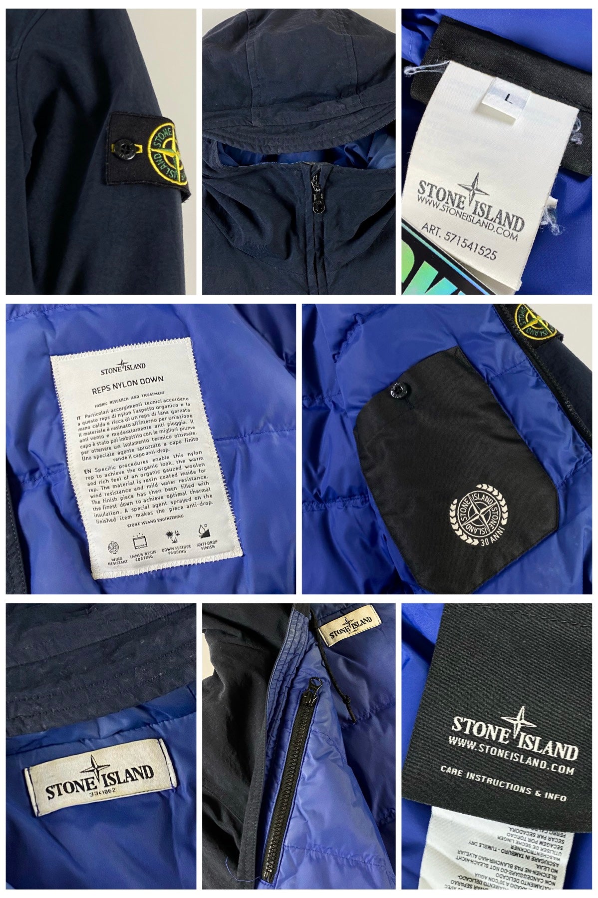 Stone Island 2012 30th Anniversary Reps Nylon Down Jacket [L]