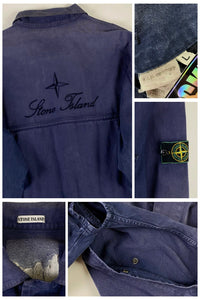 Stone Island 1980's Script Logo Denim Carpenter Jacket [L]