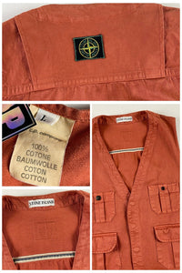 Stone Island 1980's Green Patch Logo Utility Waistcoat [L]