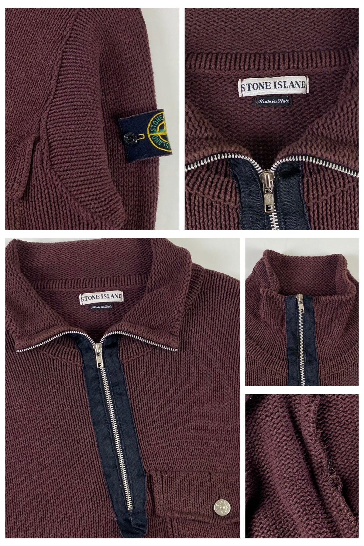 Stone Island AW00 1/4 Zip Knitted Sweater [L]
