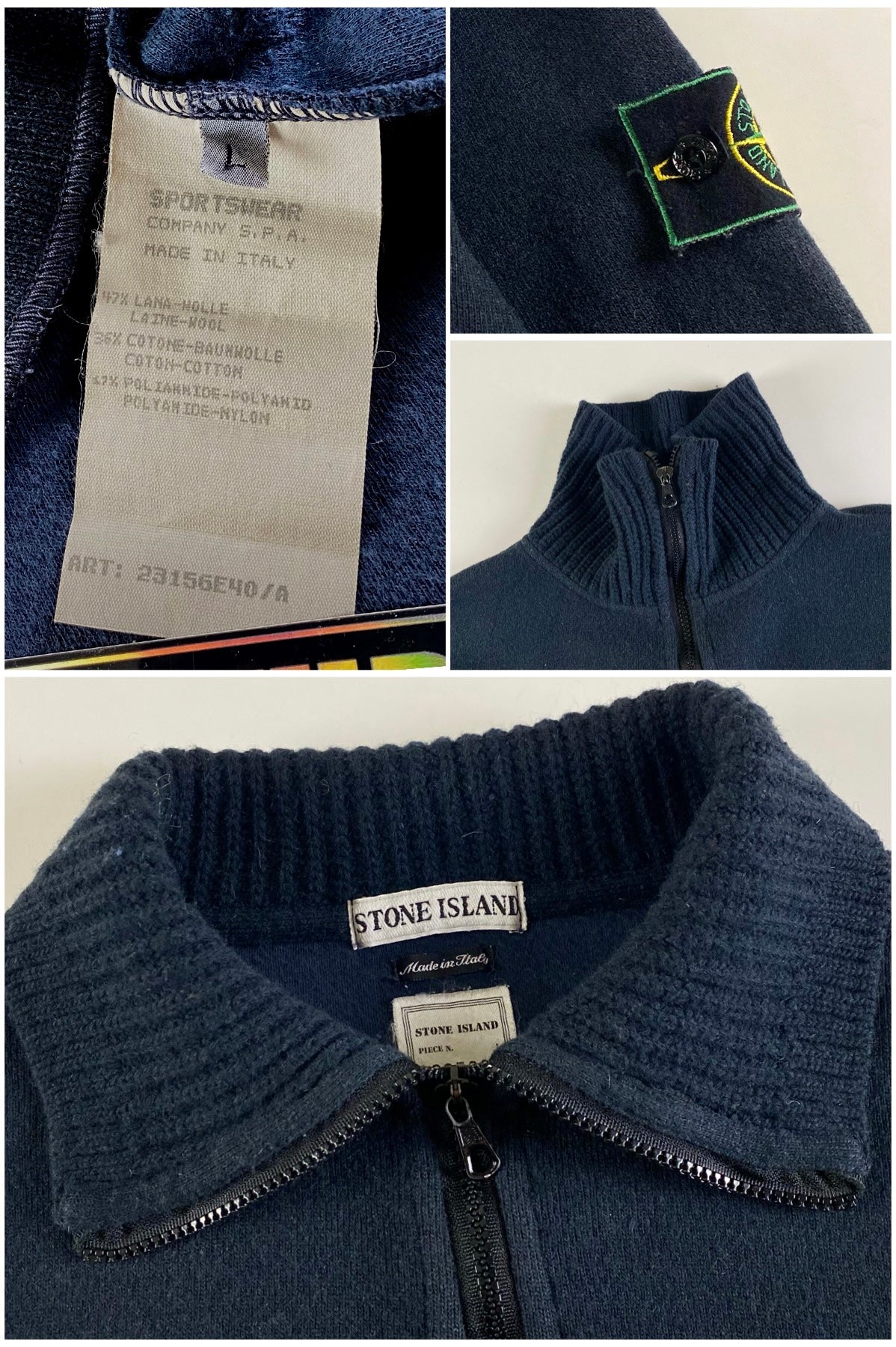 Stone Island 1996 1/4 Zip Pullover Sweater [L]