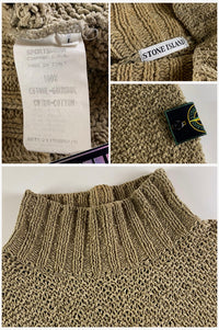 Stone Island 1994 Mock Neck Cable Knitted Sweater [L]