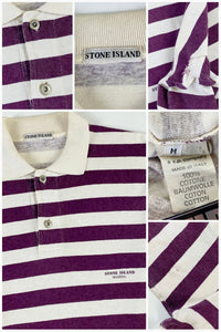 Stone Island 1980s Marina Breton Striped Long Sleeve Polo [M]