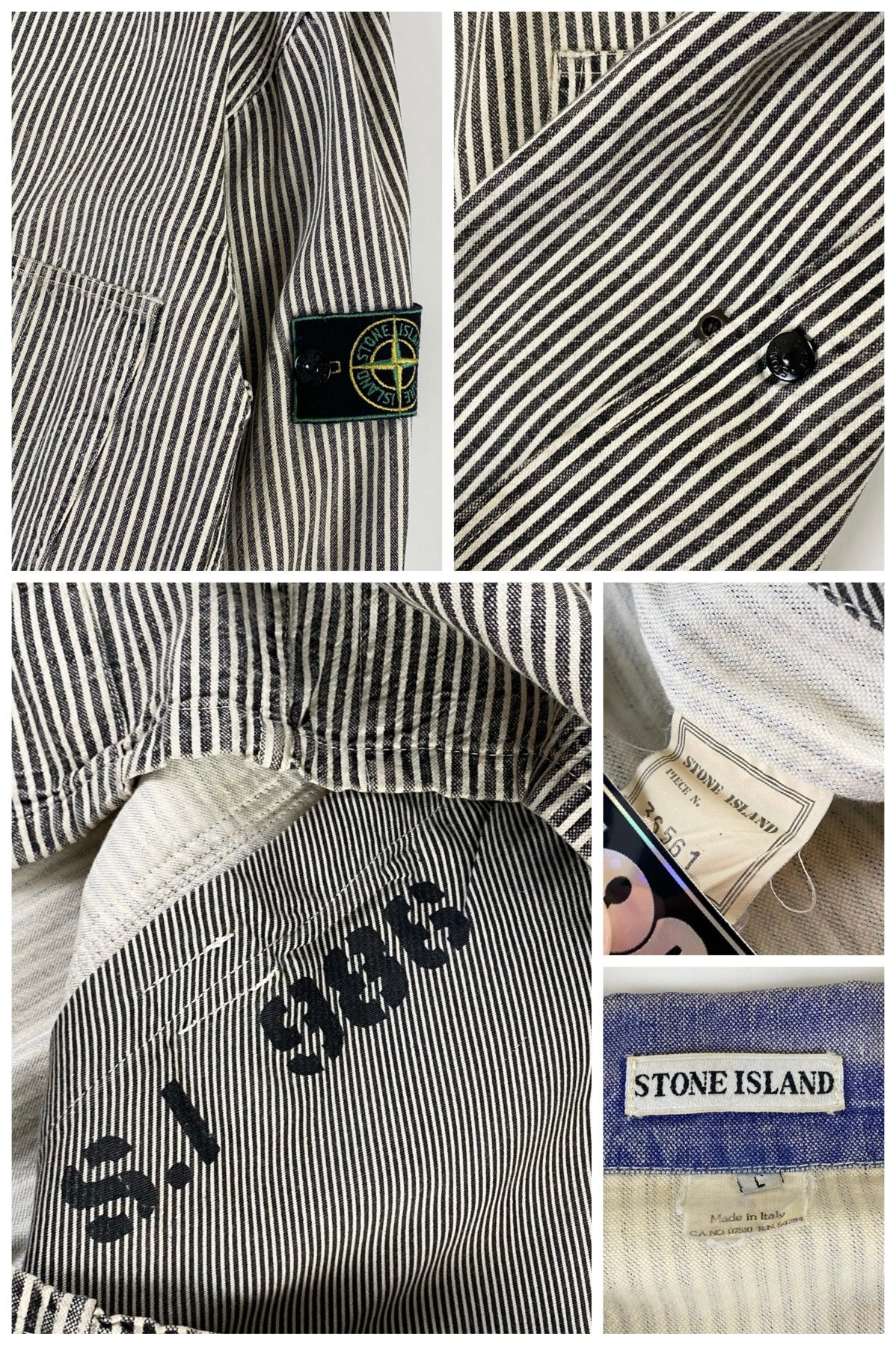 Stone Island 1986 Pigment Dyed Striped Carpenter Jacket [L]