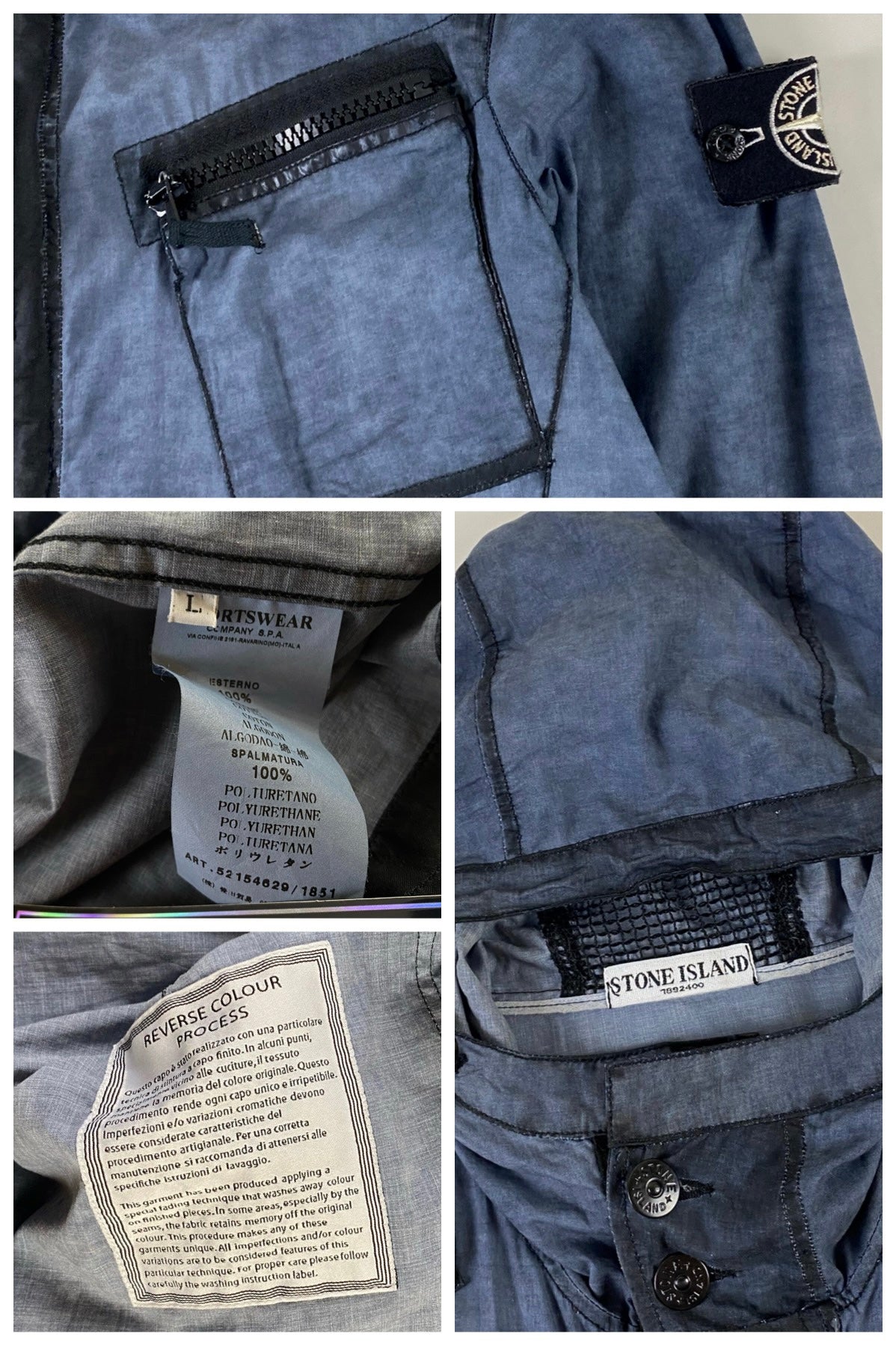 Stone Island 2010 Reverse Colour Process Raso Gommato Jacket [L]