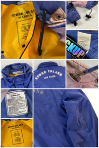 Stone Island 1980's Life Safer Raso Gommato Jacket with Inflatable Vest [L]