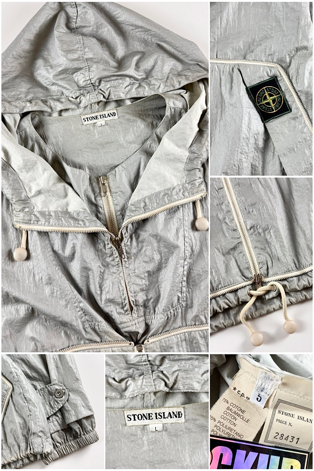 Stone Island SS 1986 Nylon Steel Packable Jacket & Trouser Set [L]