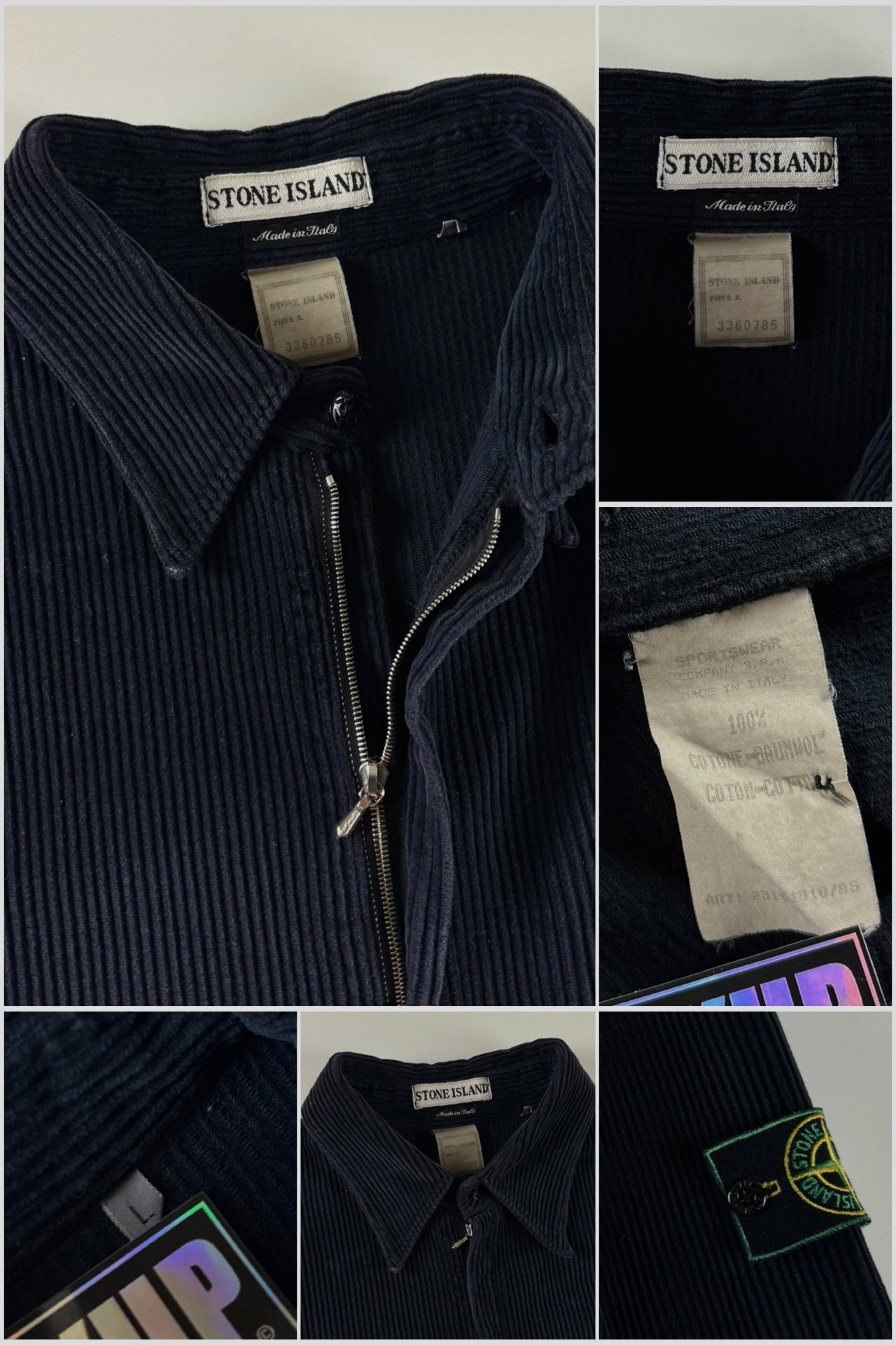 Stone Island AW 1995 1/4 Zip Pullover Jumbo Corduroy Shirt [L]