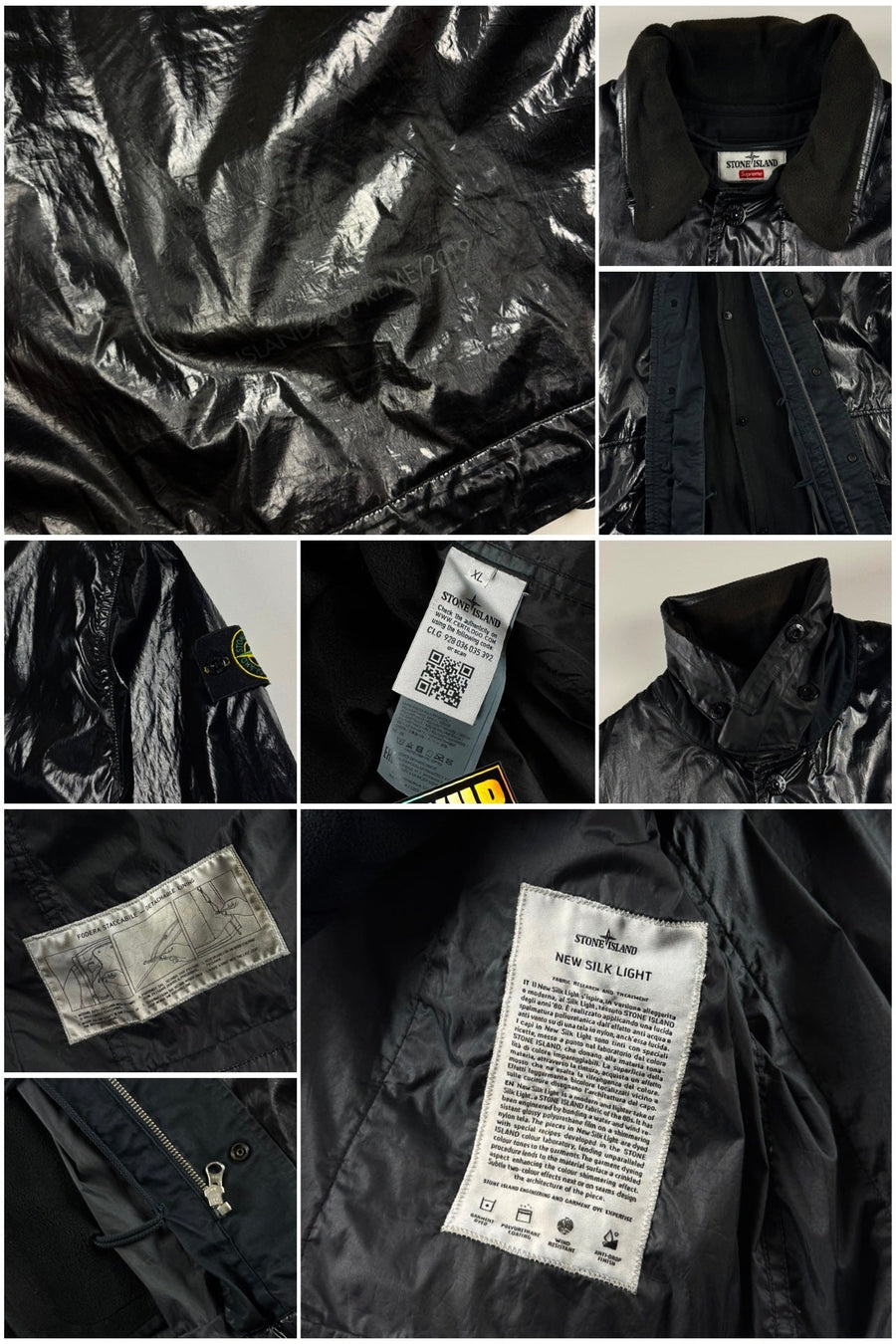 Stone Island x Supreme AW 2019 Glazed New Silk Light Jacket [XL]