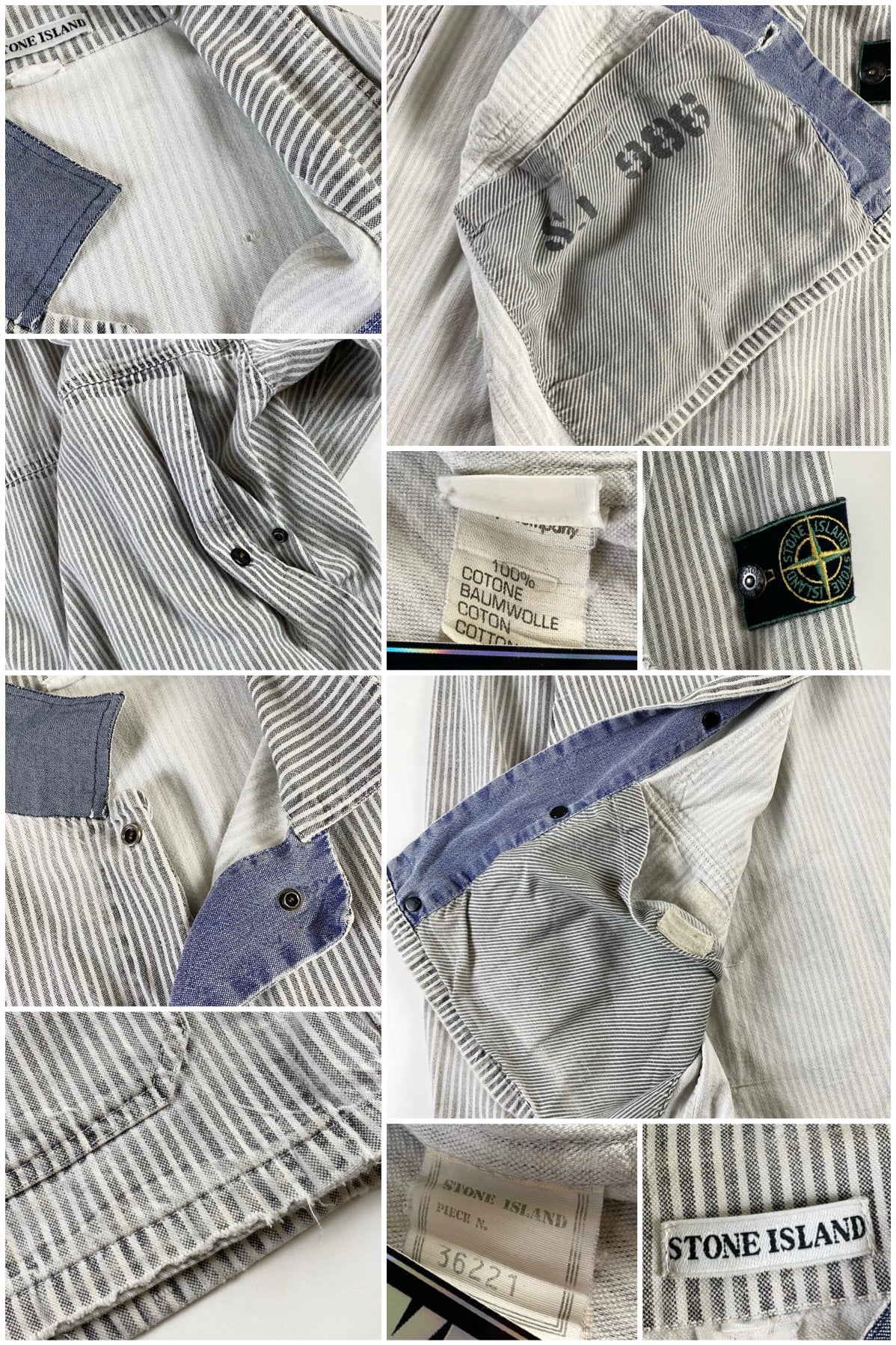 Stone Island 1986 Pigment Striped Carpenter Jacket [L]