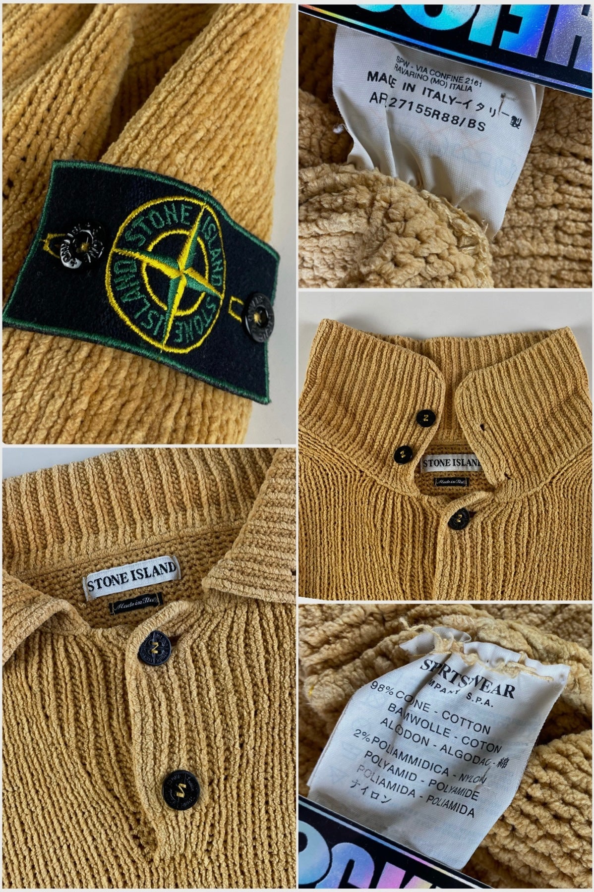 Stone Island 1996 AW Chenille Knitted Sweater [M]