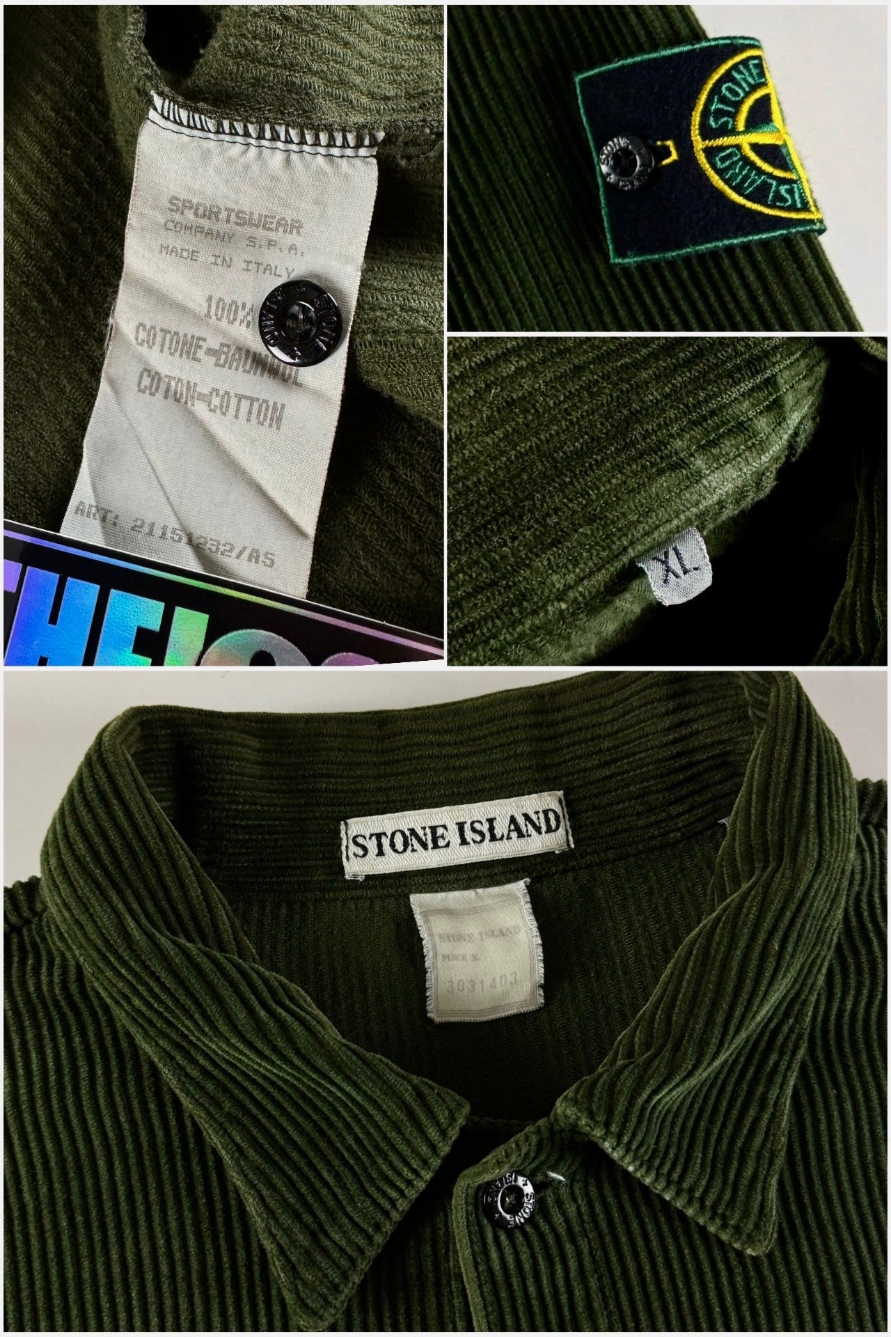 Stone Island 1996 Jumbo Corduroy Casual Shirt [XL]