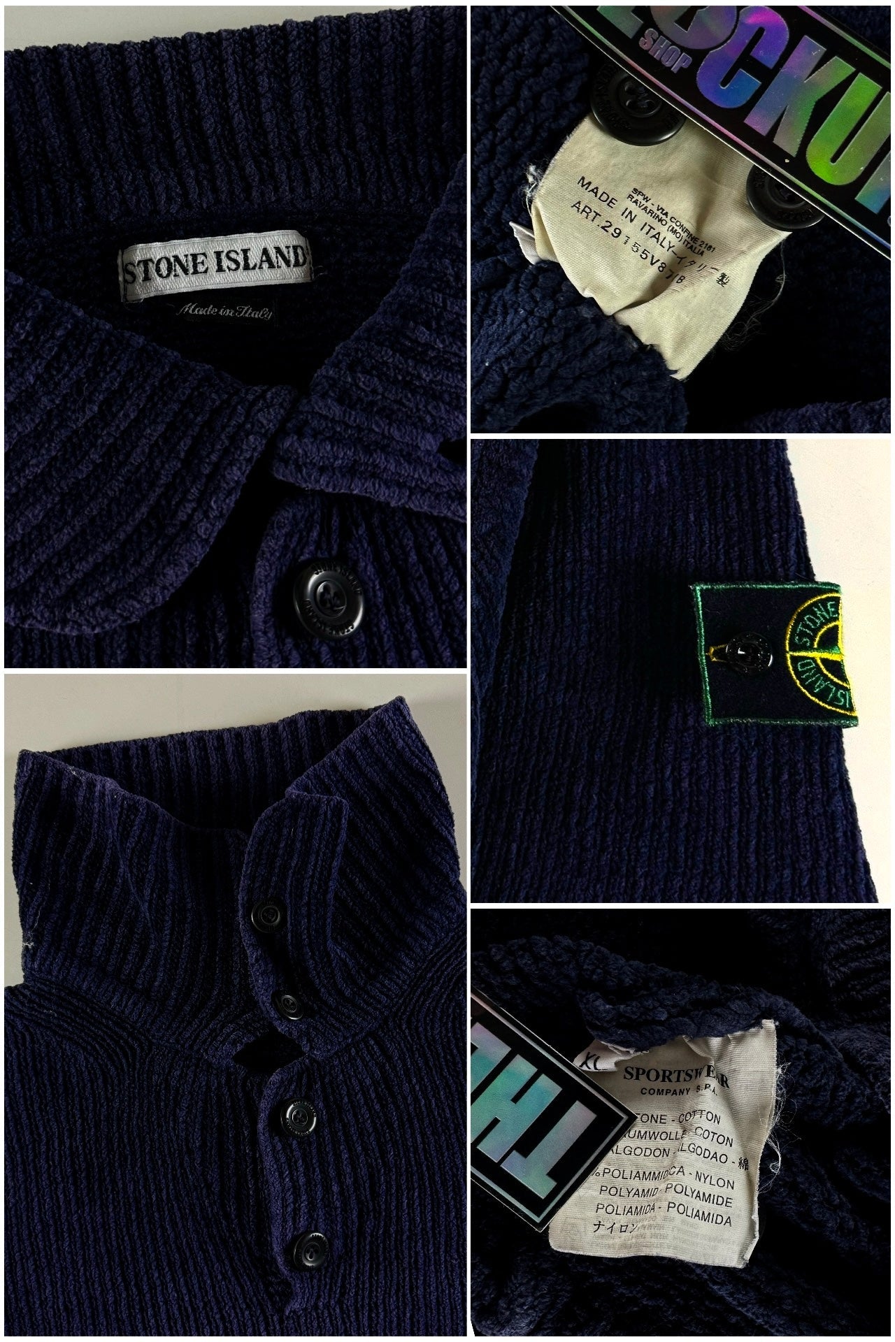 Stone Island 1998 Chenille Knitted Sweater [L]