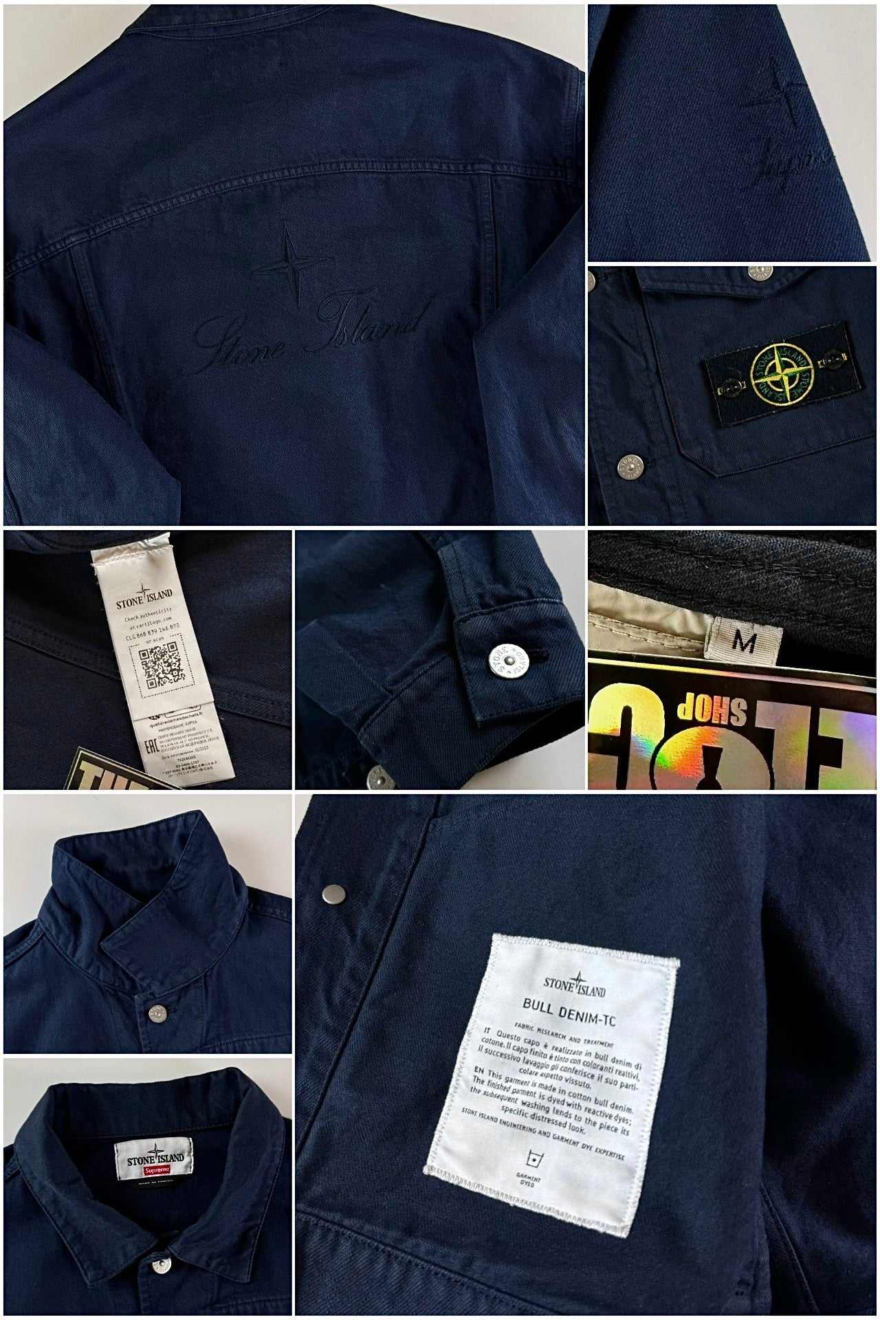 Stone Island x Supreme 2023 Bull Denim TC Jacket [M]